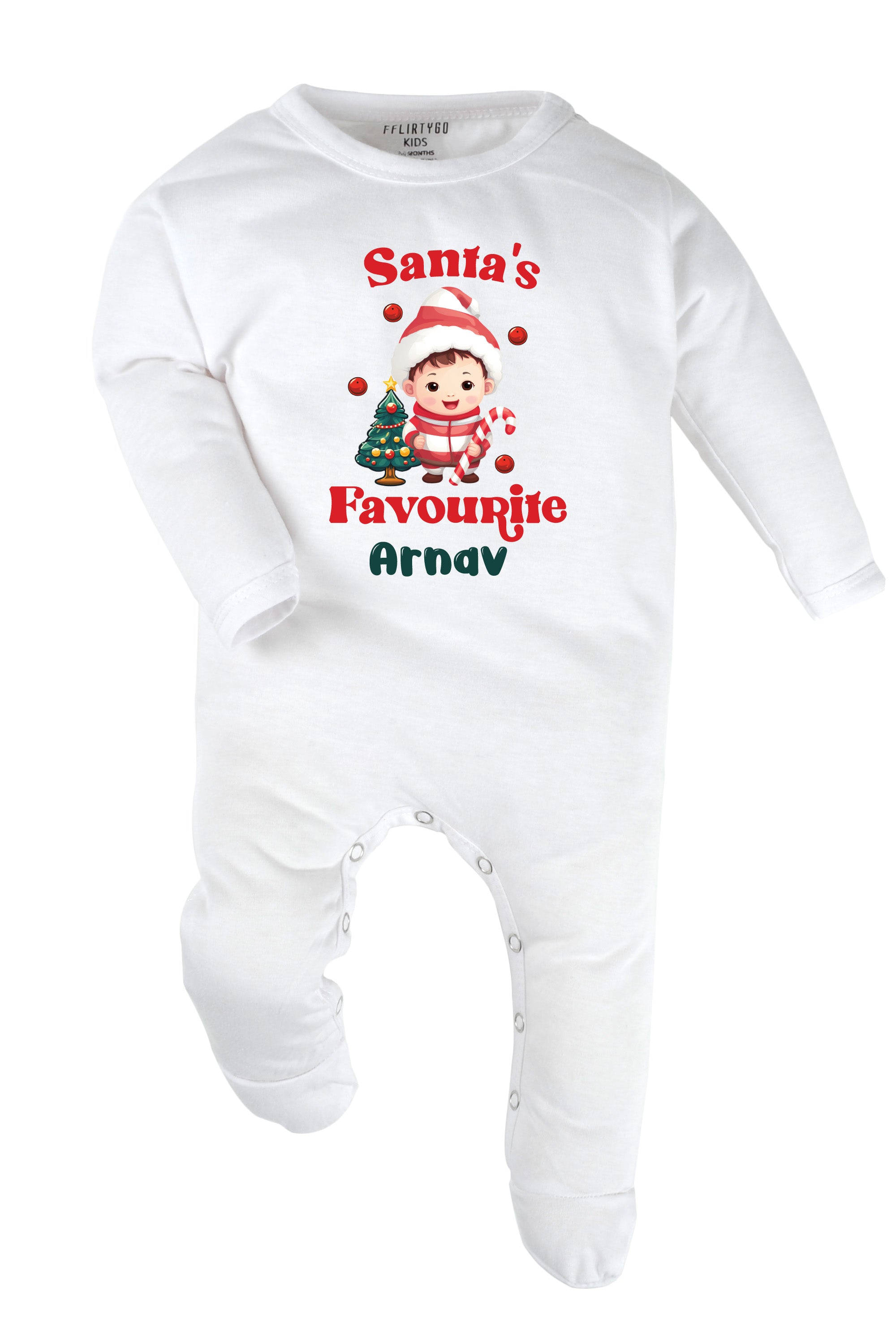 Santa's Favourite Baby Romper | Onesies w/ Custom Name