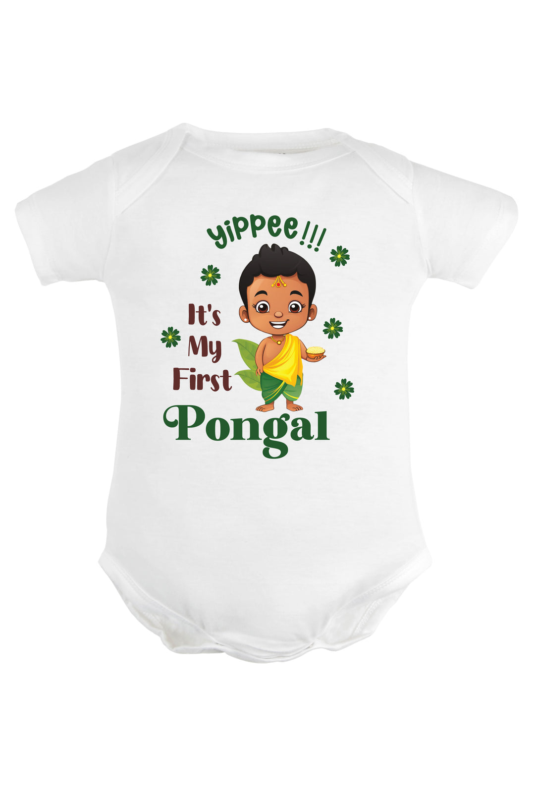 Yippee It's my first Pongal Baby Romper | Onesies w/ Custom Name