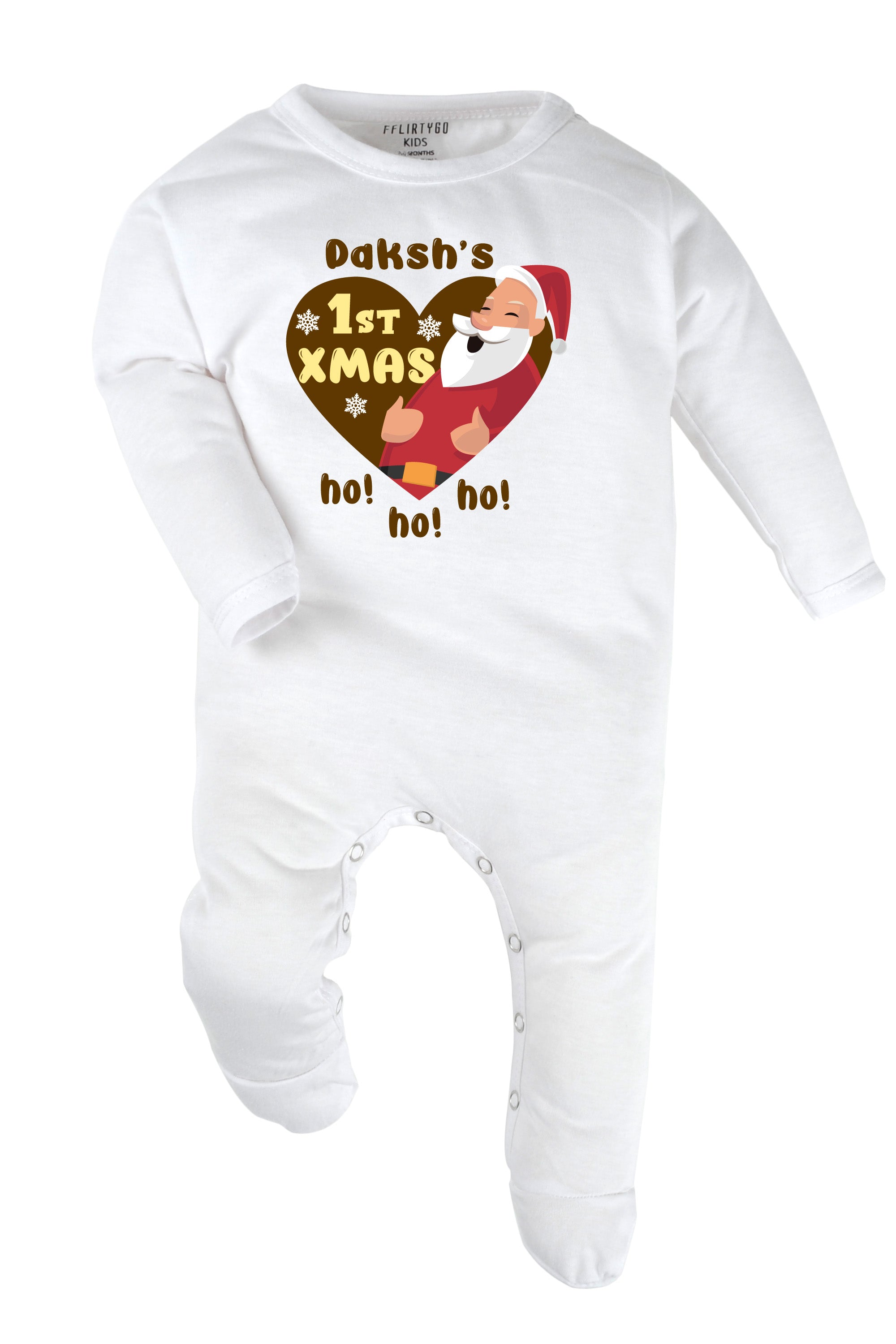 Ist Xmas ho ho ho Baby Romper | Onesies w/ Custom Name