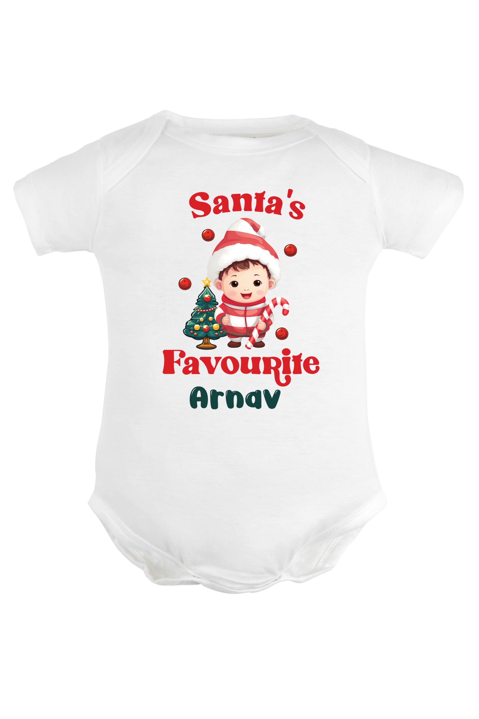 Santa's Favourite Baby Romper | Onesies w/ Custom Name