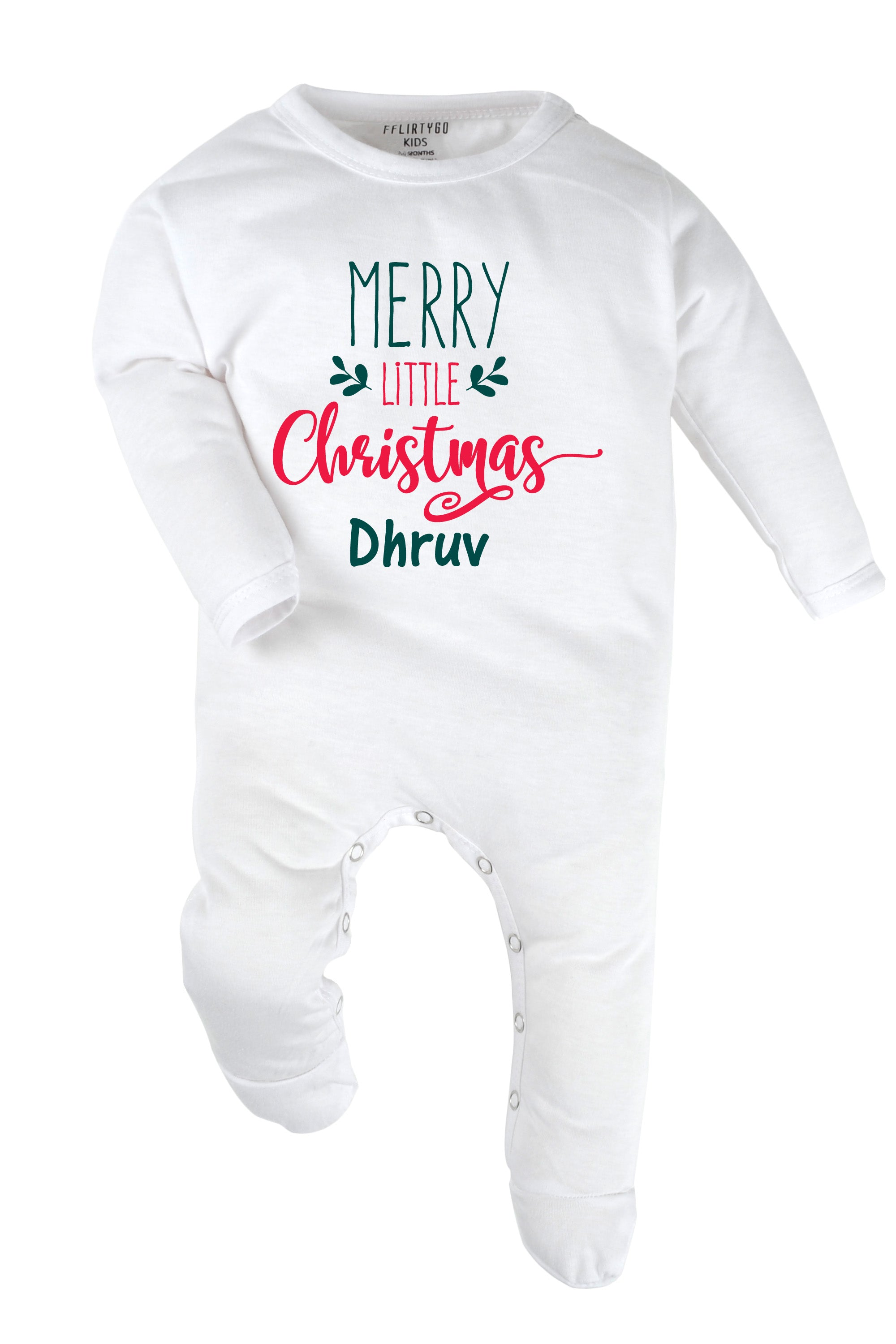 Merry Little Christmas Baby Romper | Onesies w/ Custom Name