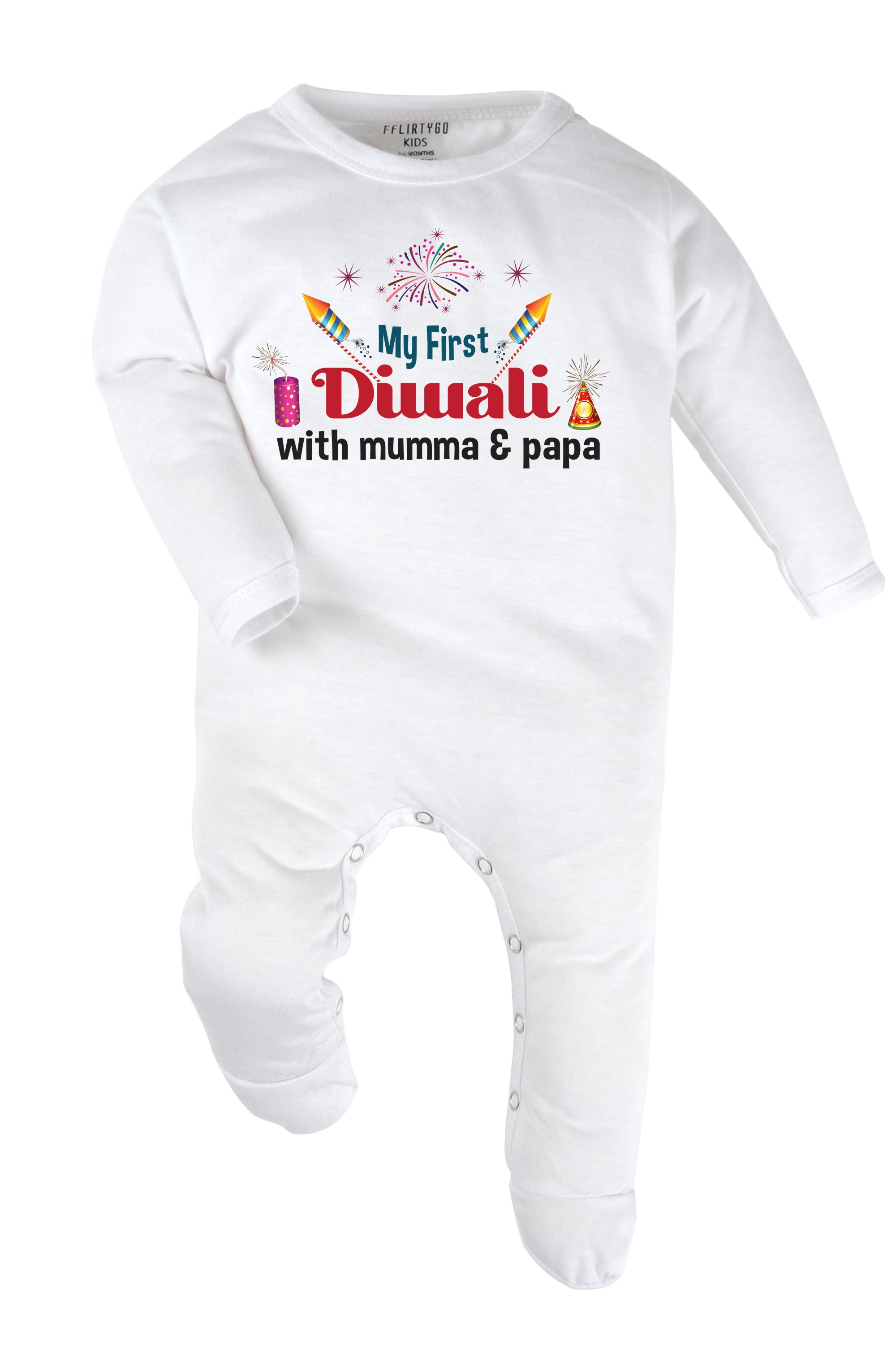 My First Diwali With Mumma & Papa Baby Romper | Onesies