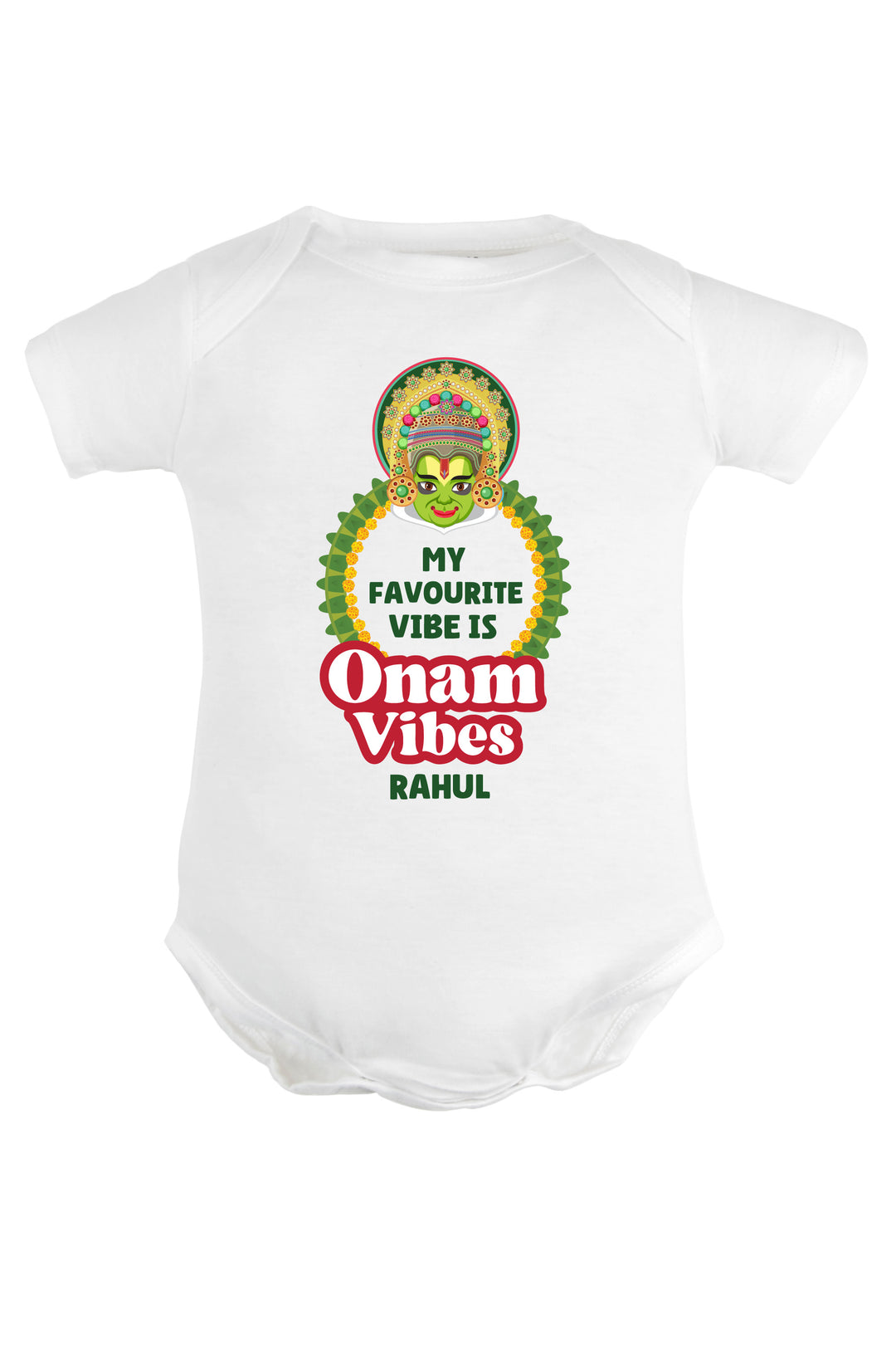 My Favourite Vibe Is Onam Vibes Baby Romper | Onesies w/ Custom Name