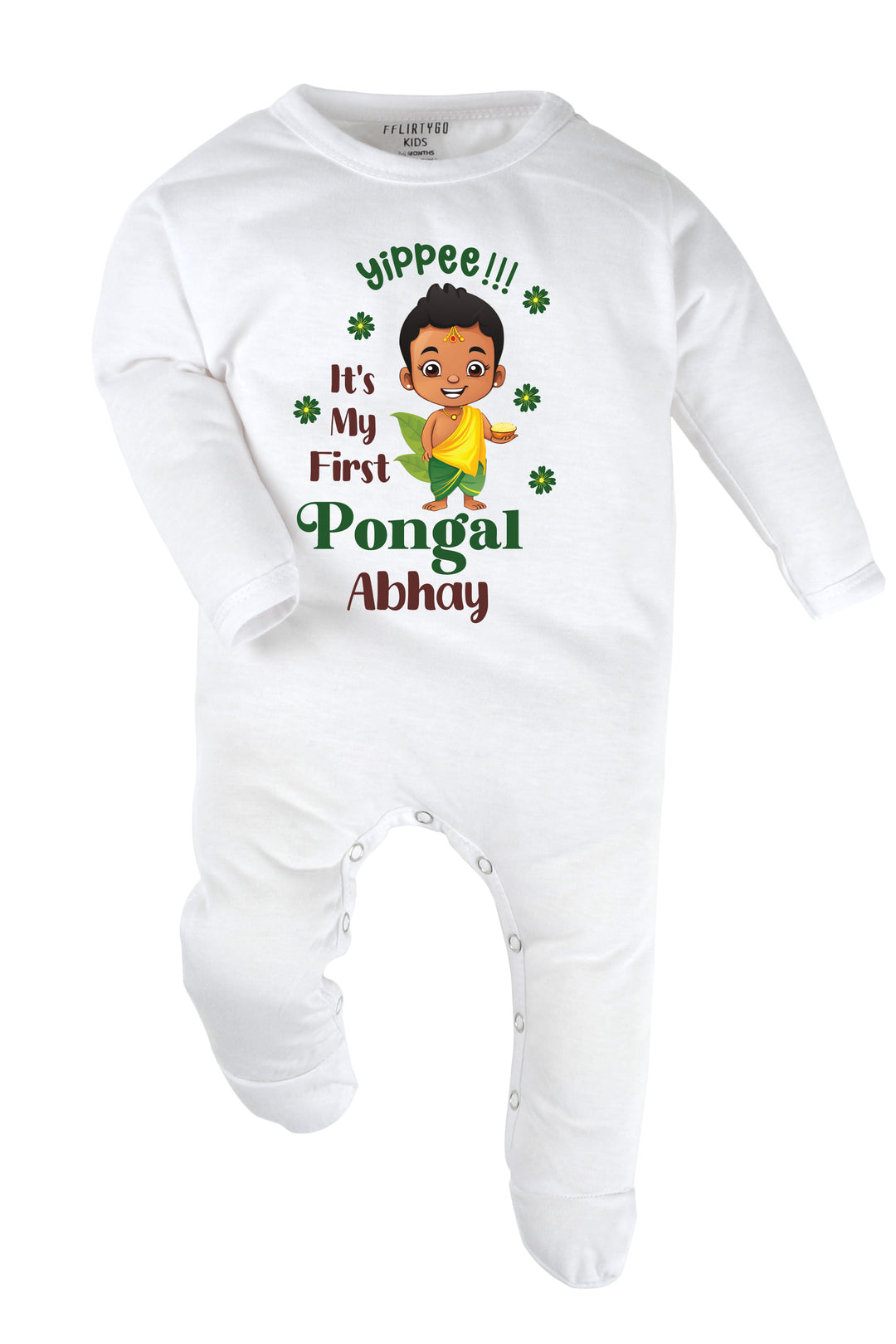 Yippee It's my first Pongal Baby Romper | Onesies w/ Custom Name