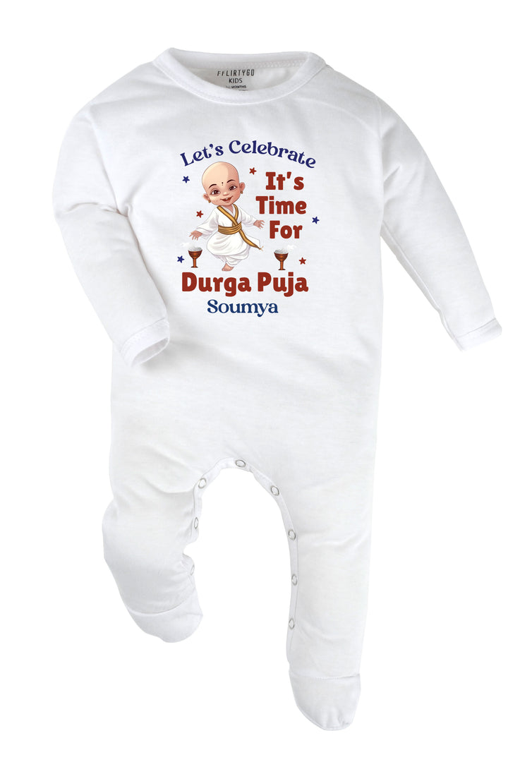 Let's Celebrate It's Time For Durga Puja Baby Romper | Onesies w/ Custom Name