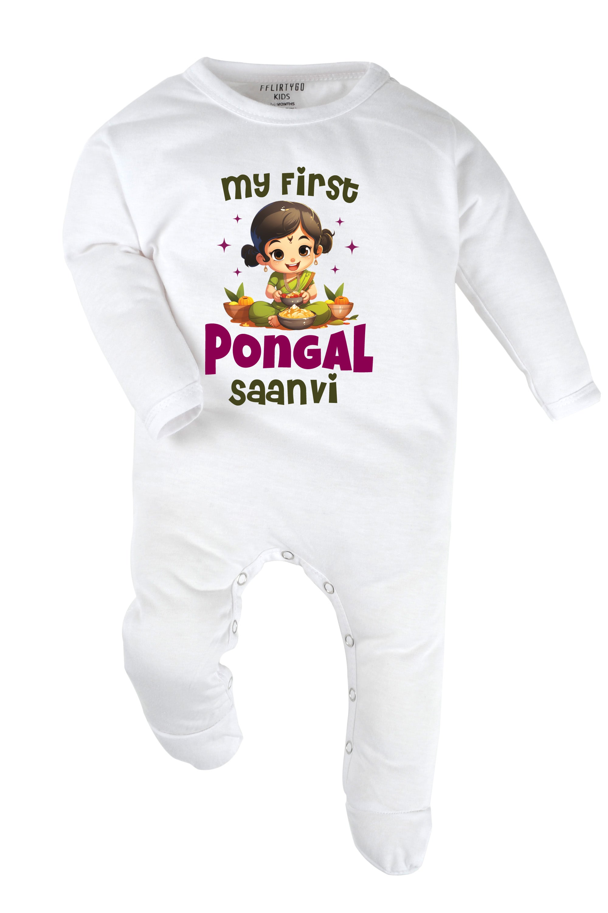 My First pongal (Girl) Baby Romper | Onesies w/ Custom Name