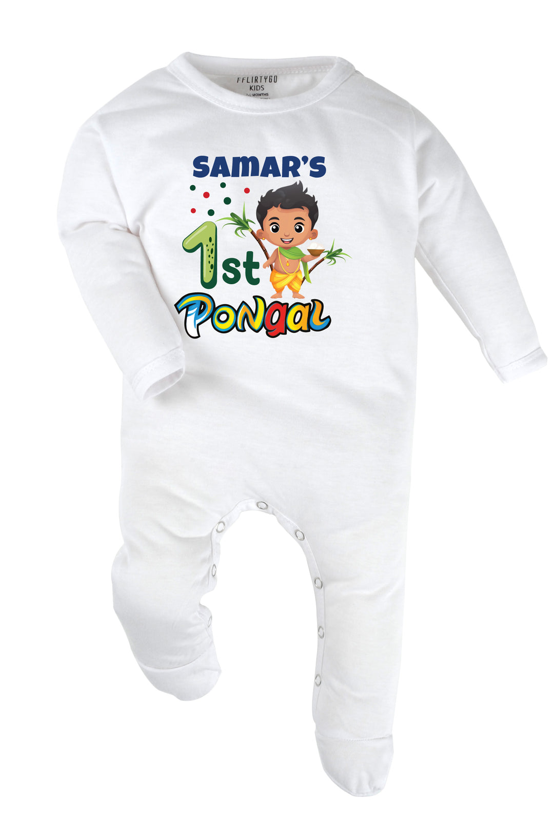 My First pongal with character Baby Romper | Onesies w/ Custom Name