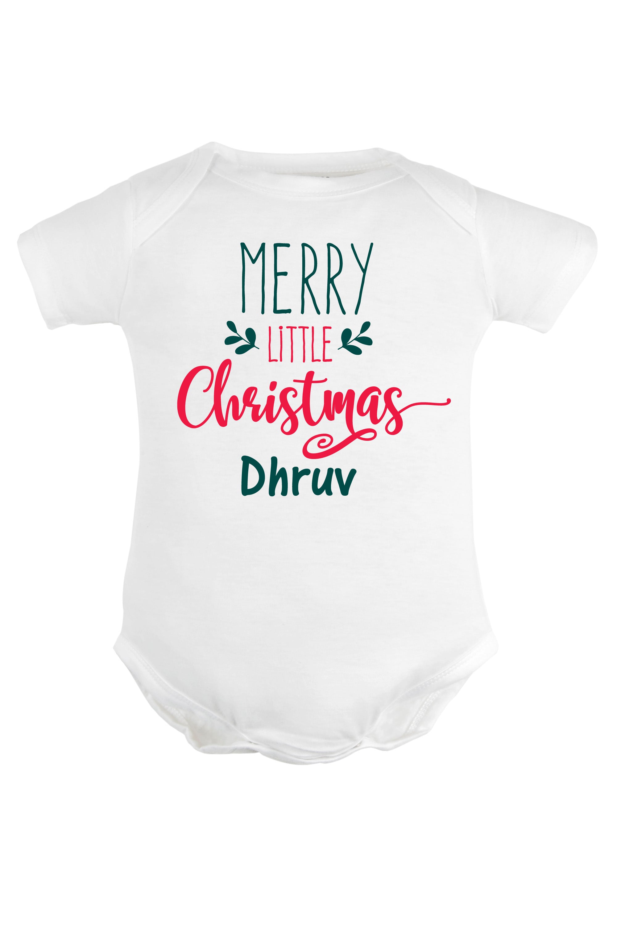 Merry Little Christmas Baby Romper | Onesies w/ Custom Name