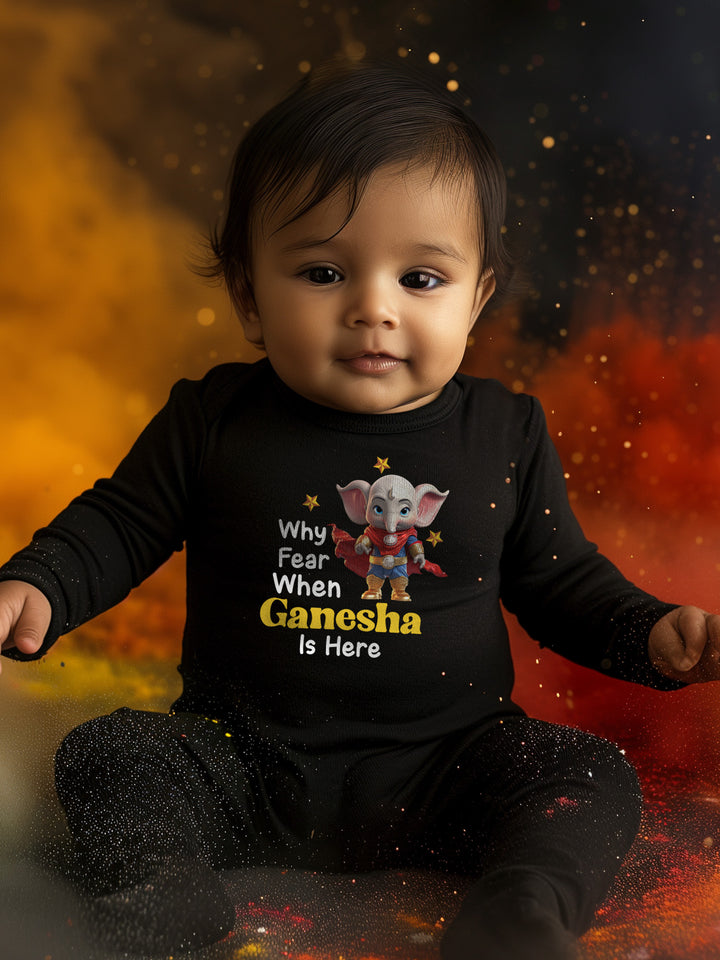 Why Fear When Ganesha Is Here Baby Romper | Onesies