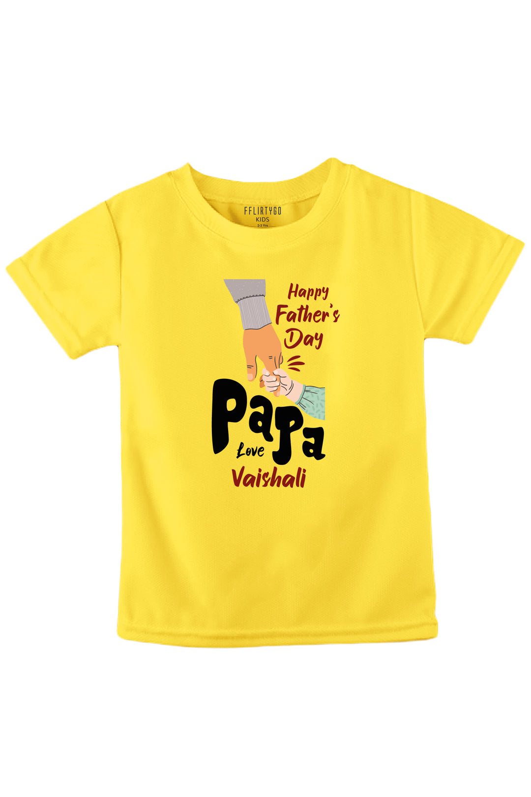 Happy Father's Day Papa Kids Tshirt w/ Custom Name