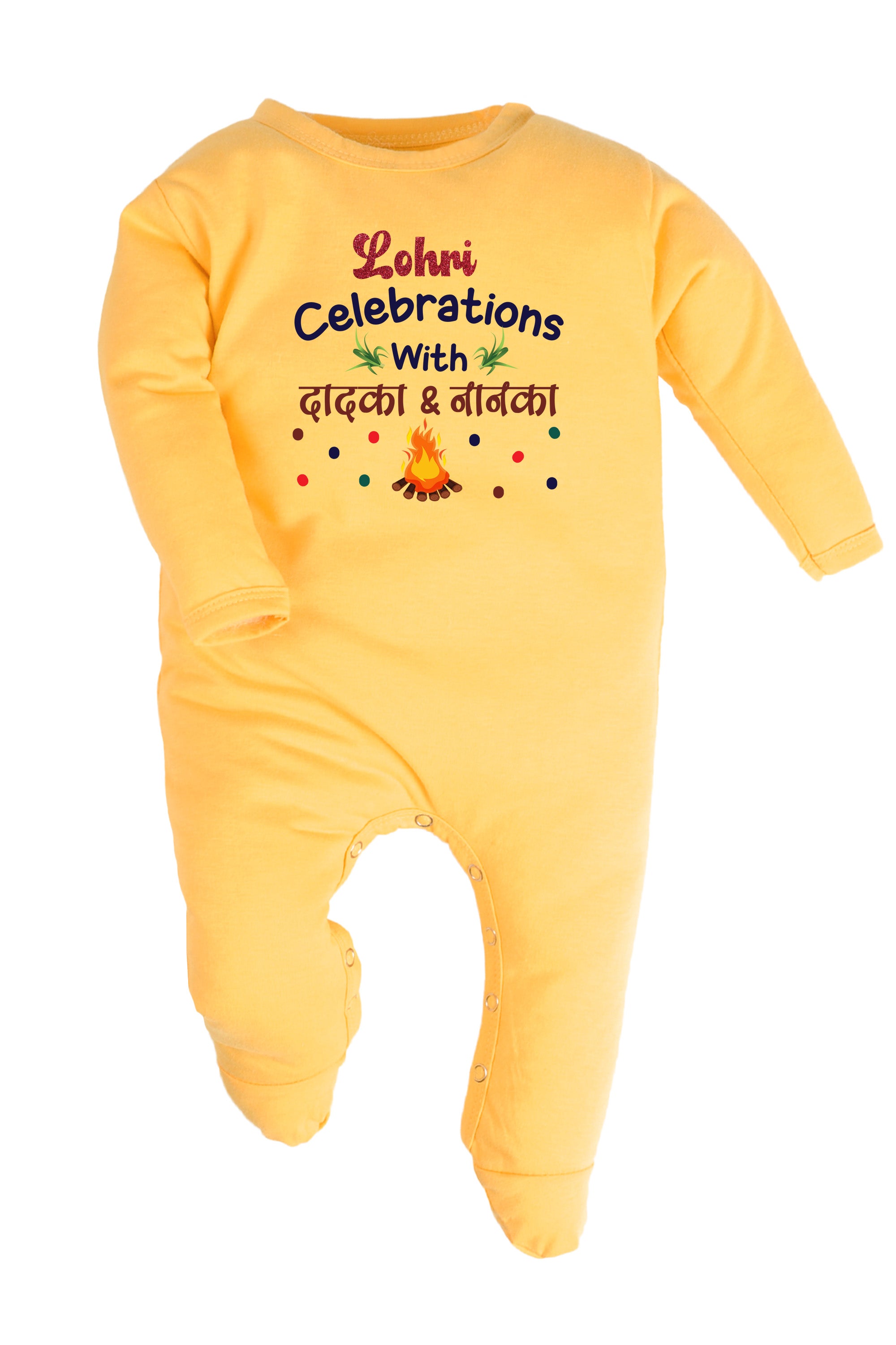 Lohri Celebrations With Dadka & Nanka (Hindi) Baby Romper | Onesies