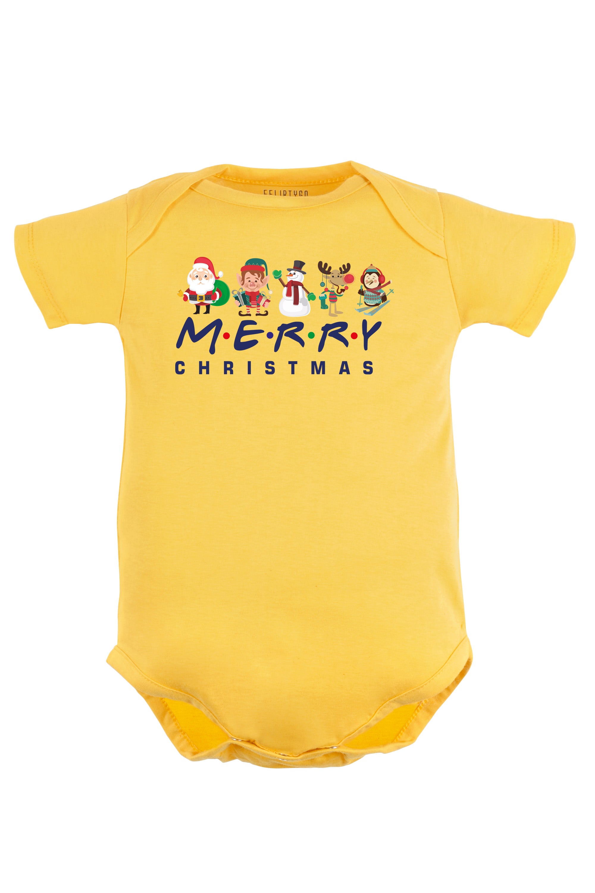 Merry Christmas with Christmas Characters Baby Romper | Onesies