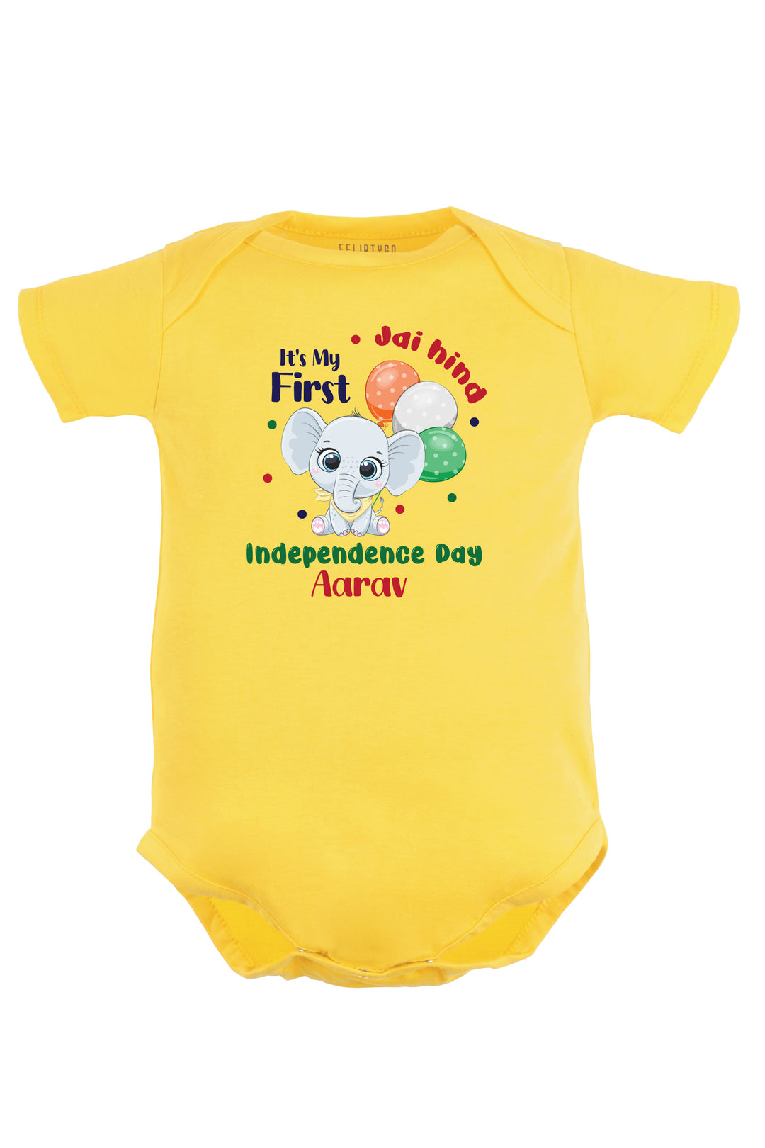 Jai Hind It's My First Independence Day Baby Romper | Onesies w/ Custom Name