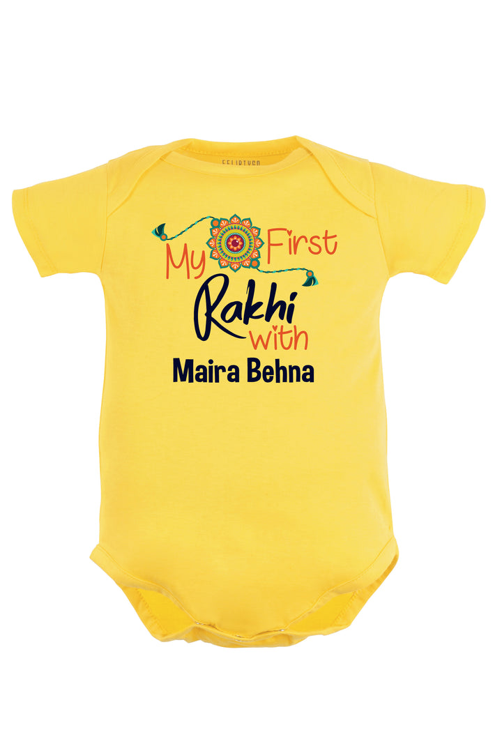 My First Rakhi with Behna Baby Romper | Onesies w/ Custom Name