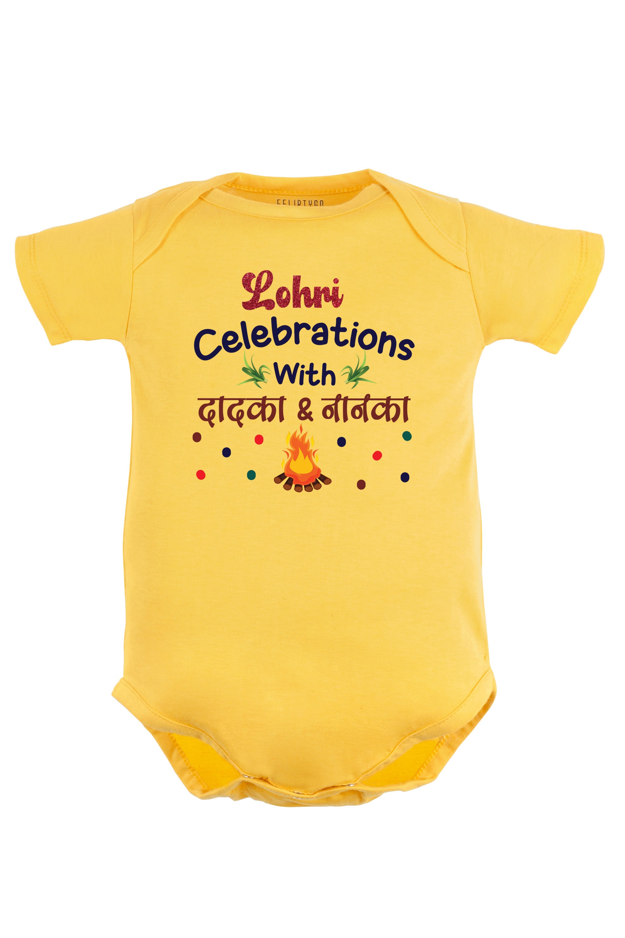 Lohri Celebrations With Dadka & Nanka (Hindi) Baby Romper | Onesies