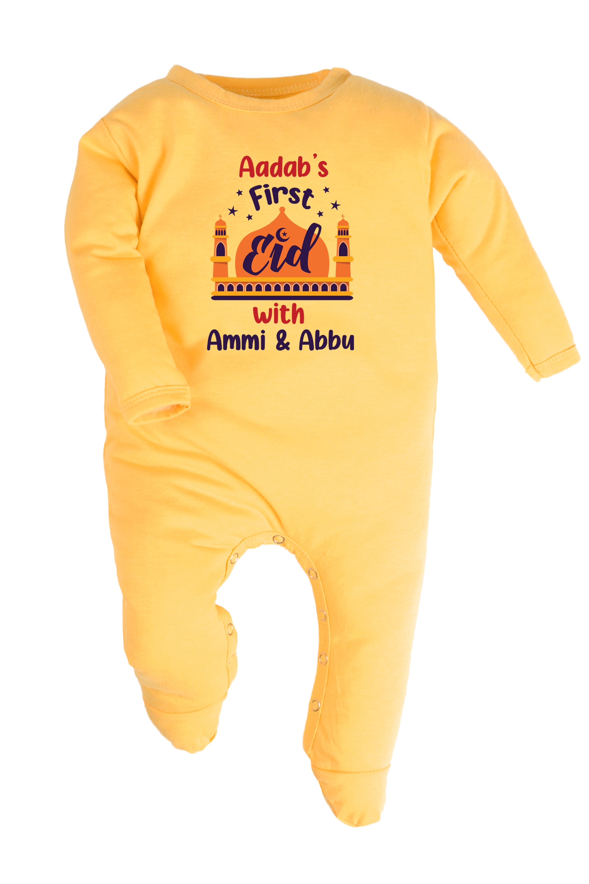 My First Eid with Ammi & Abbu Baby Romper | Onesies w/ Custom Name