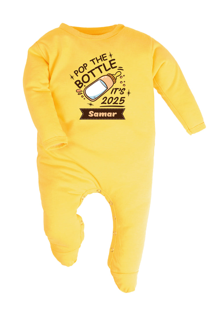 Pop The Bottles It's 2025 Baby Romper | Onesies w/ Custom Name