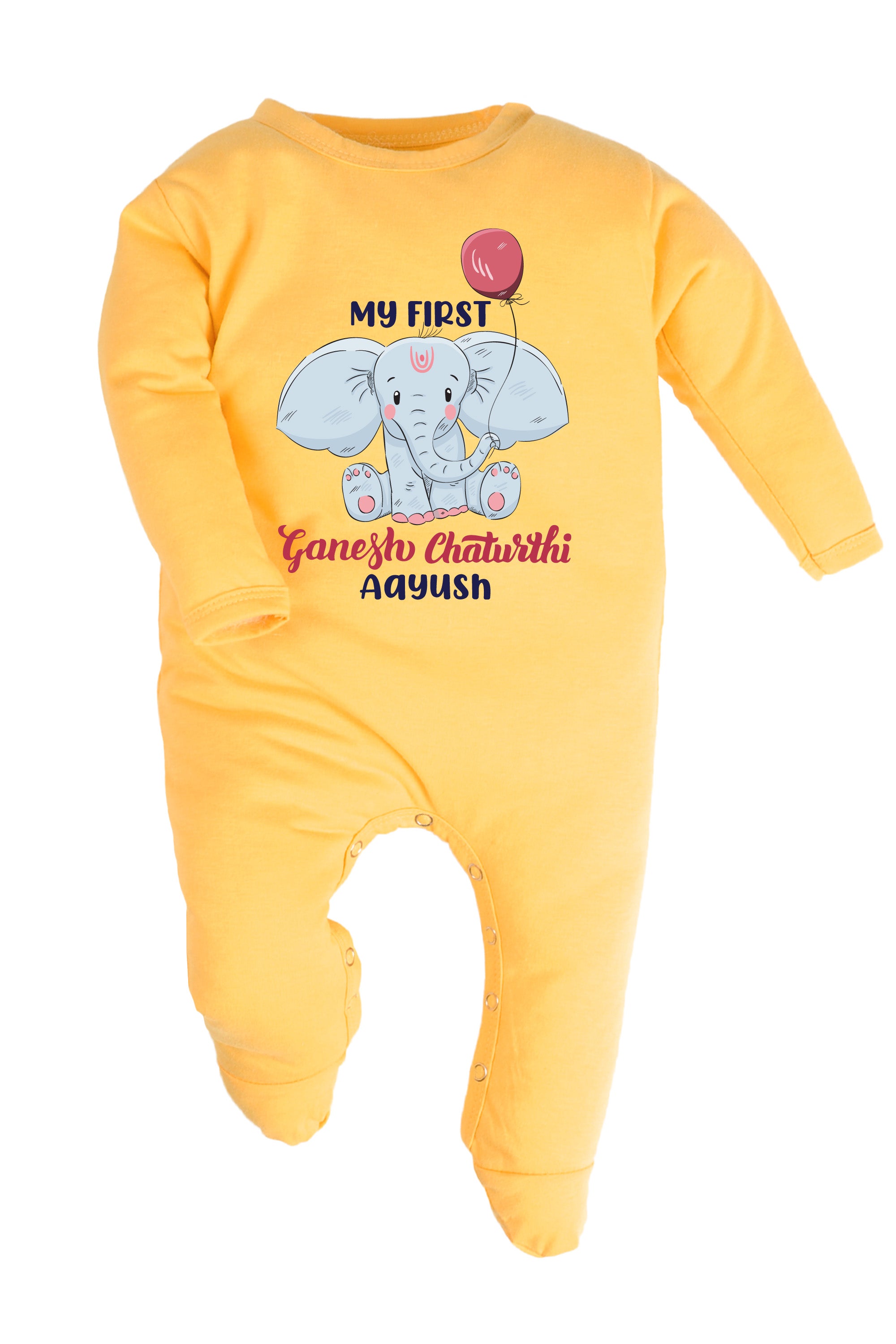 My First Ganesh Chaturthi Baby Romper | Onesies w/ Custom Name