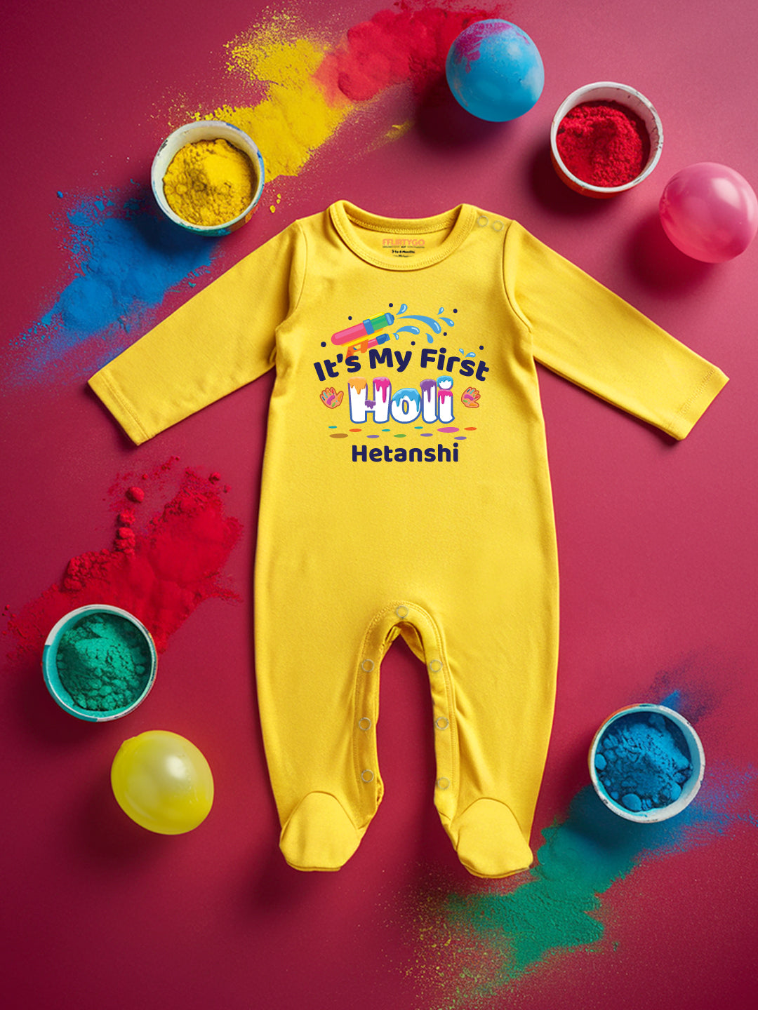 It's My First Holi Baby Romper | Onesies w/ Custom Name