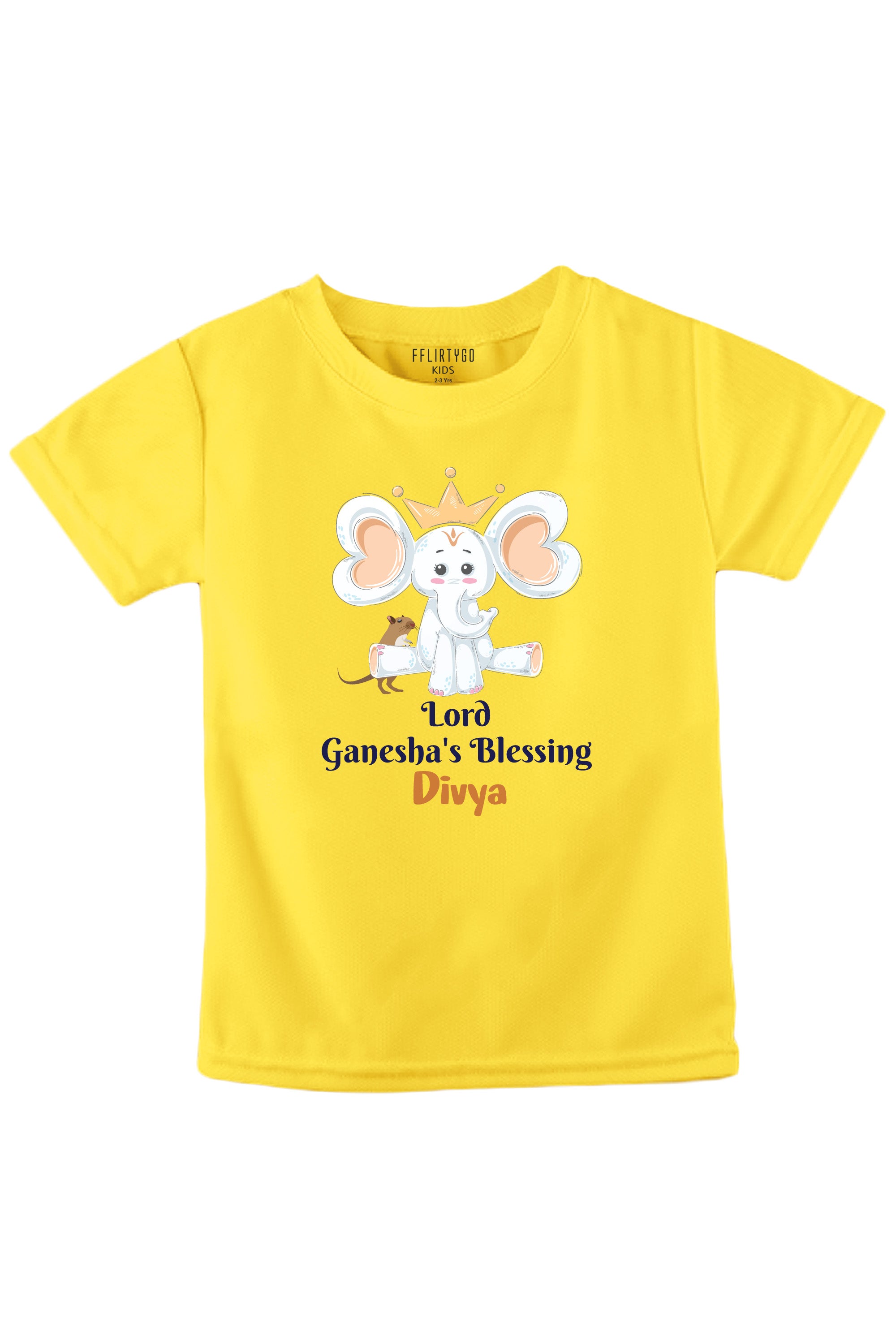 Lord Ganesha's Blessing Kids T Shirt w/ Custom Name