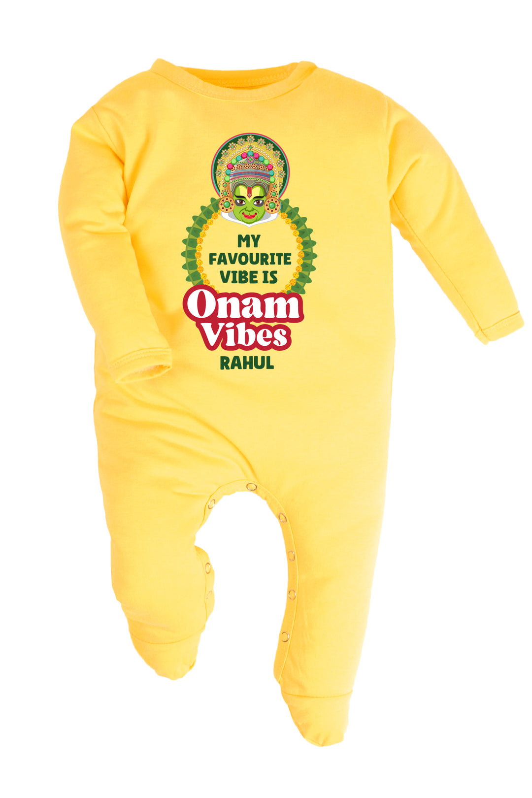 My Favourite Vibe Is Onam Vibes Baby Romper | Onesies w/ Custom Name