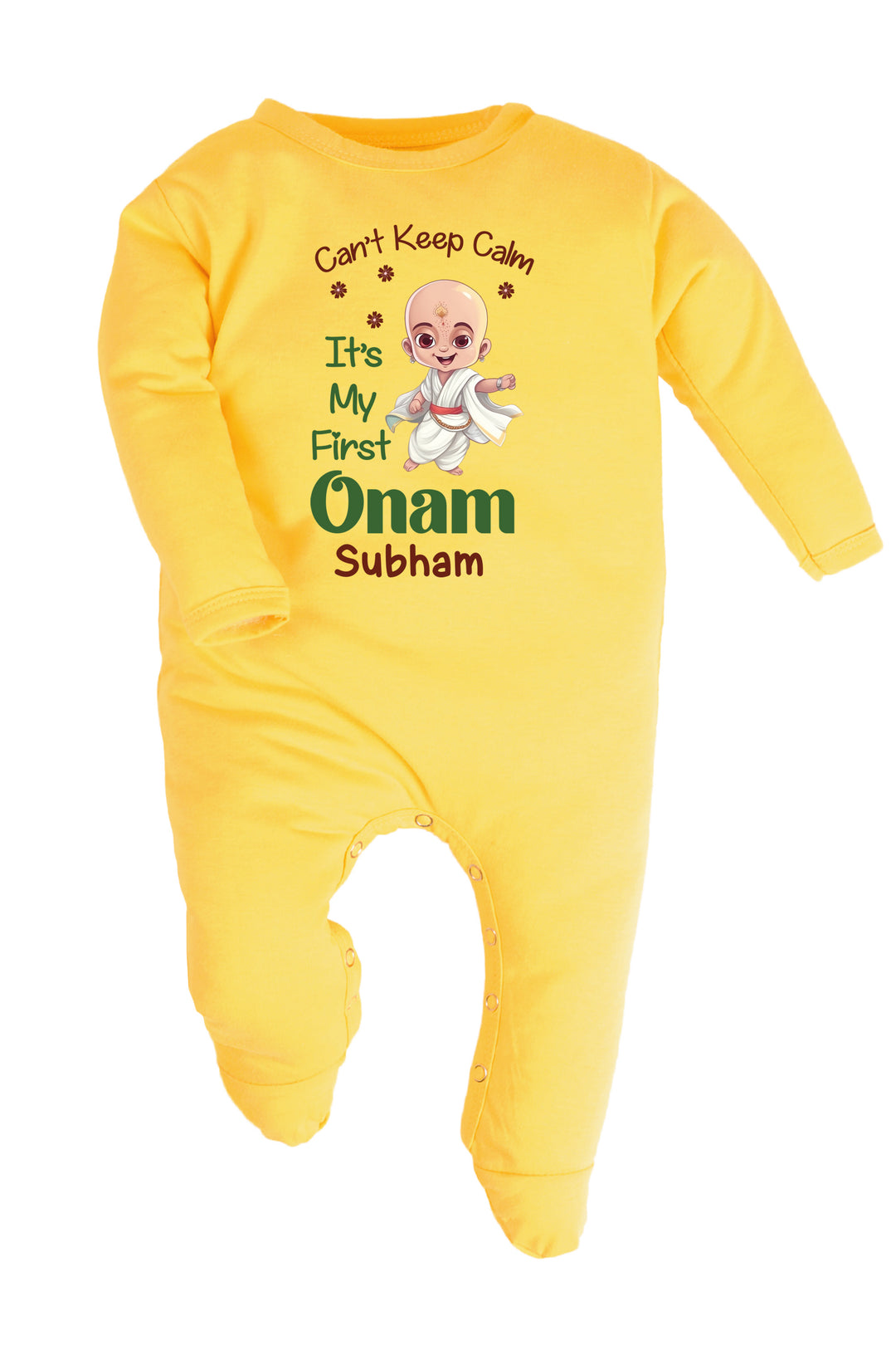 Can't Keep Calm It's My First Onam Baby Romper | Onesies w/ Custom Name