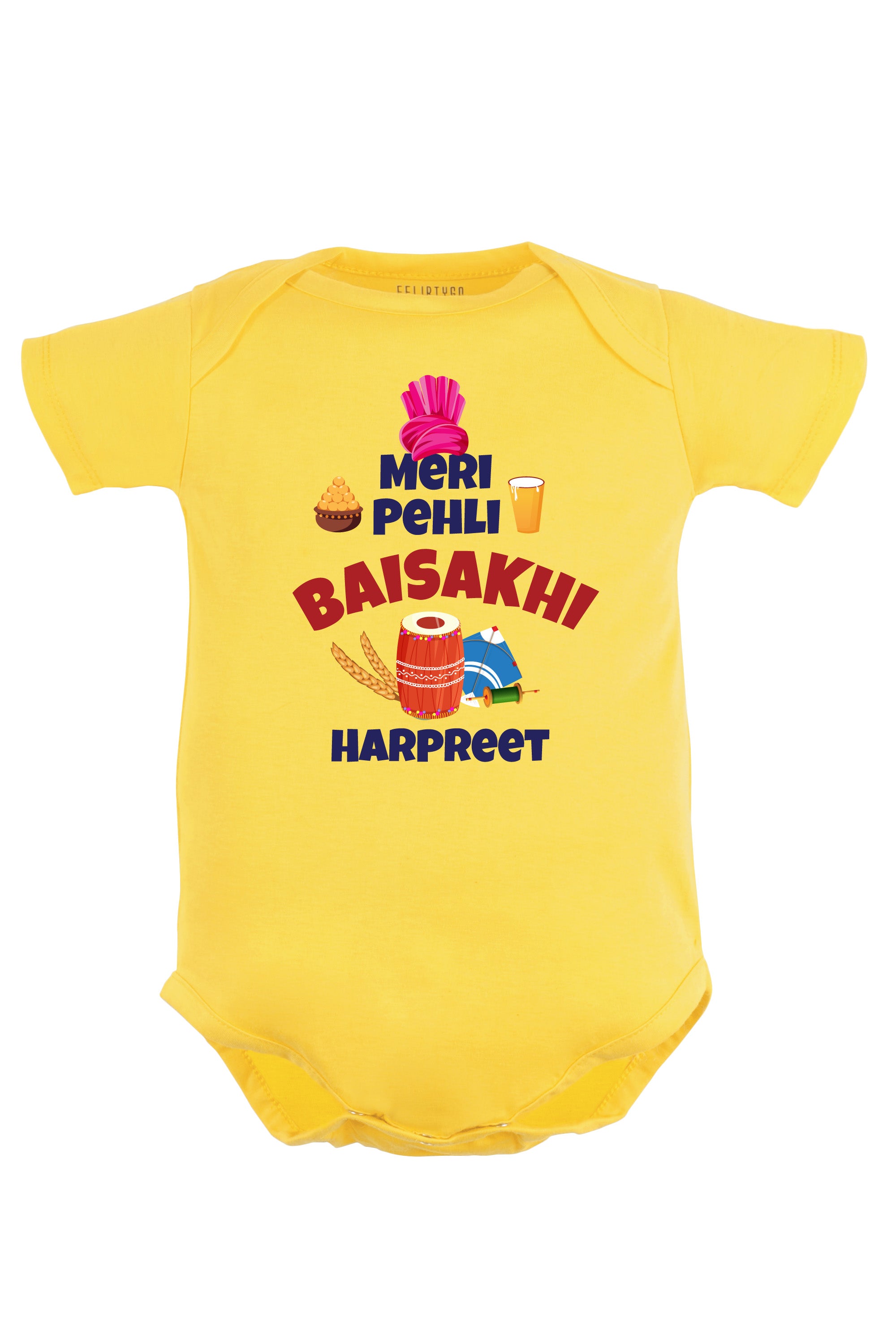 Meri Pehli Baisakhi Baby Romper | Onesies w/ Custom Name