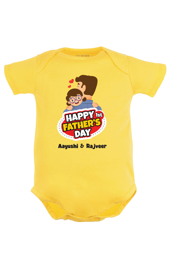 Happy 1st Father's Day Baby Romper | Onesies w/ Custom Name