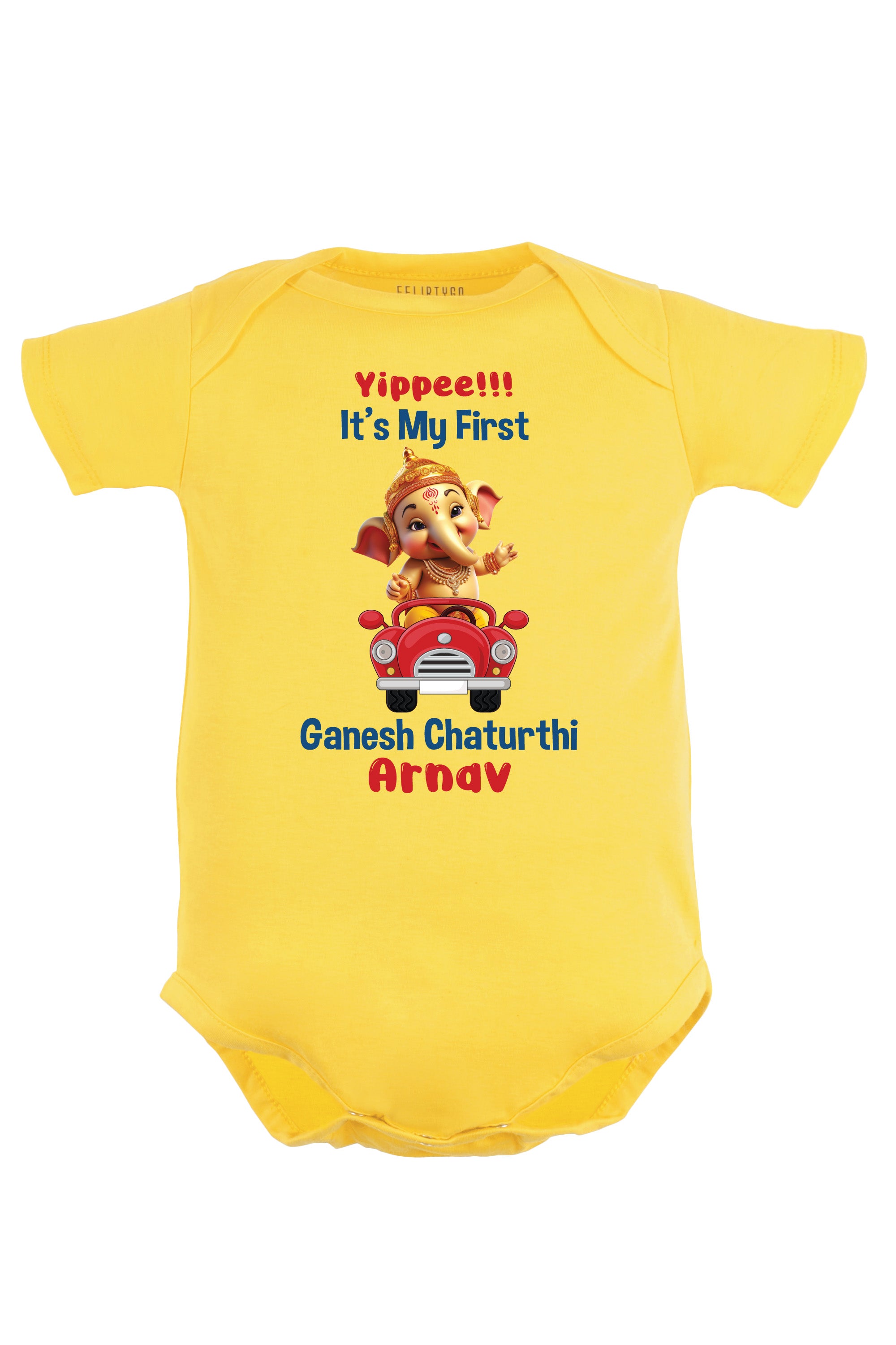 Yippee it's My First Ganesh Chaturthi Baby Romper | Onesies w/ Custom Name