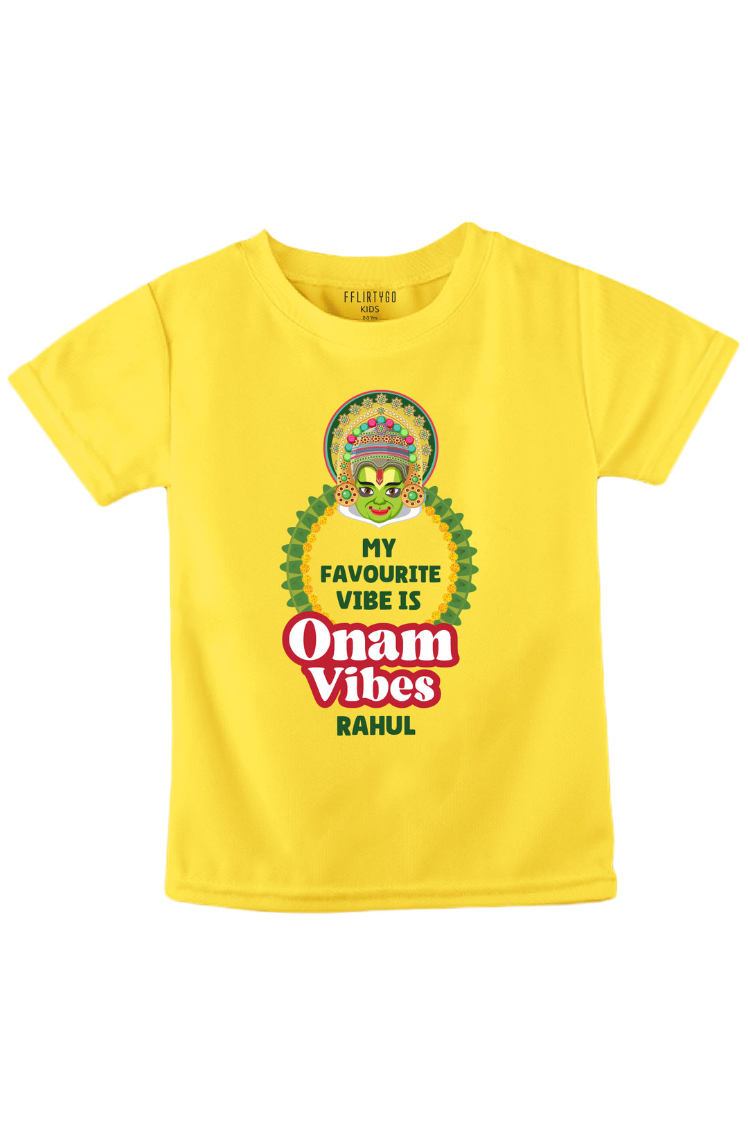 My Favourite Vibe Is Onam Vibes Kids T Shirt w/ Custom Name