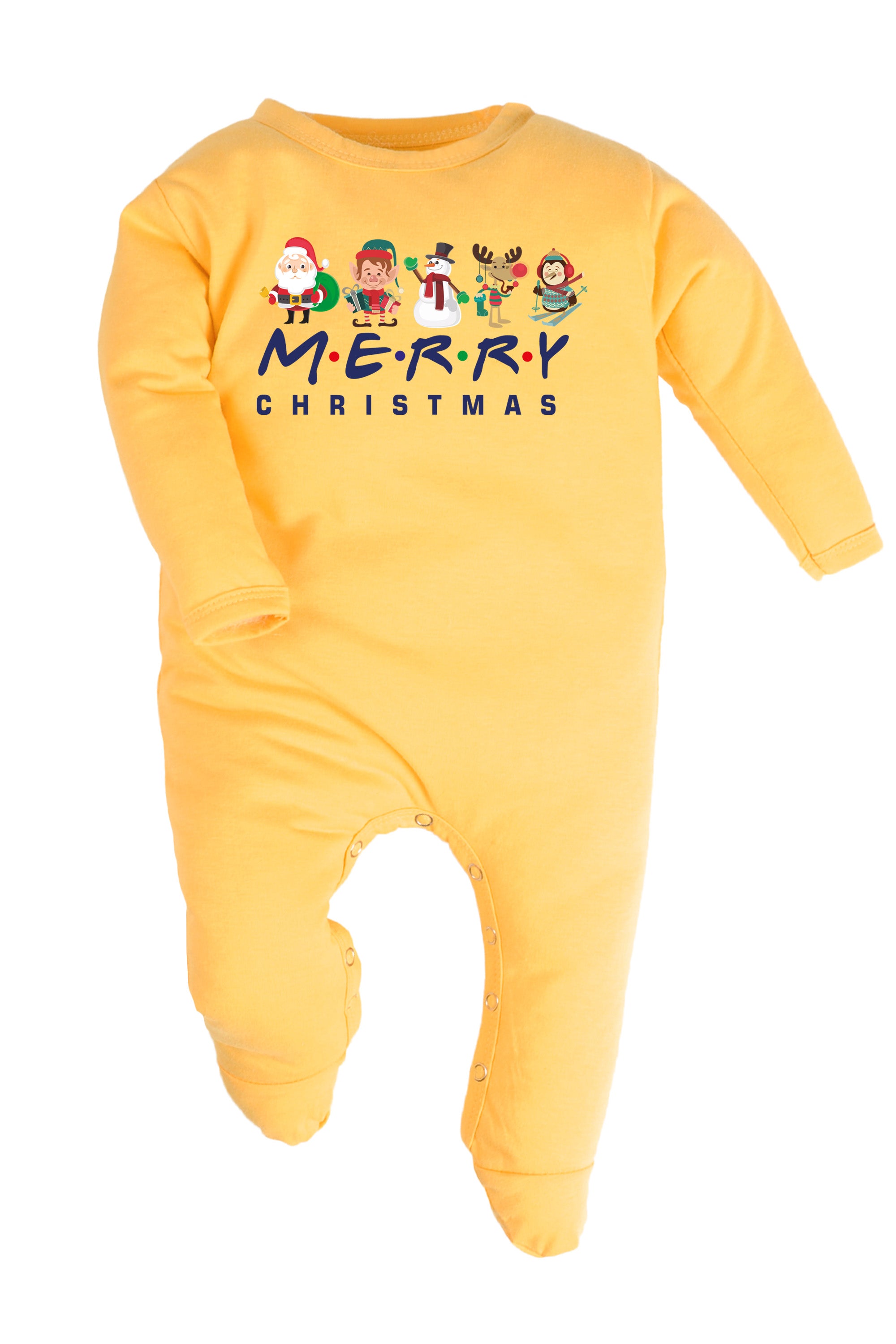 Merry Christmas with Christmas Characters Baby Romper | Onesies