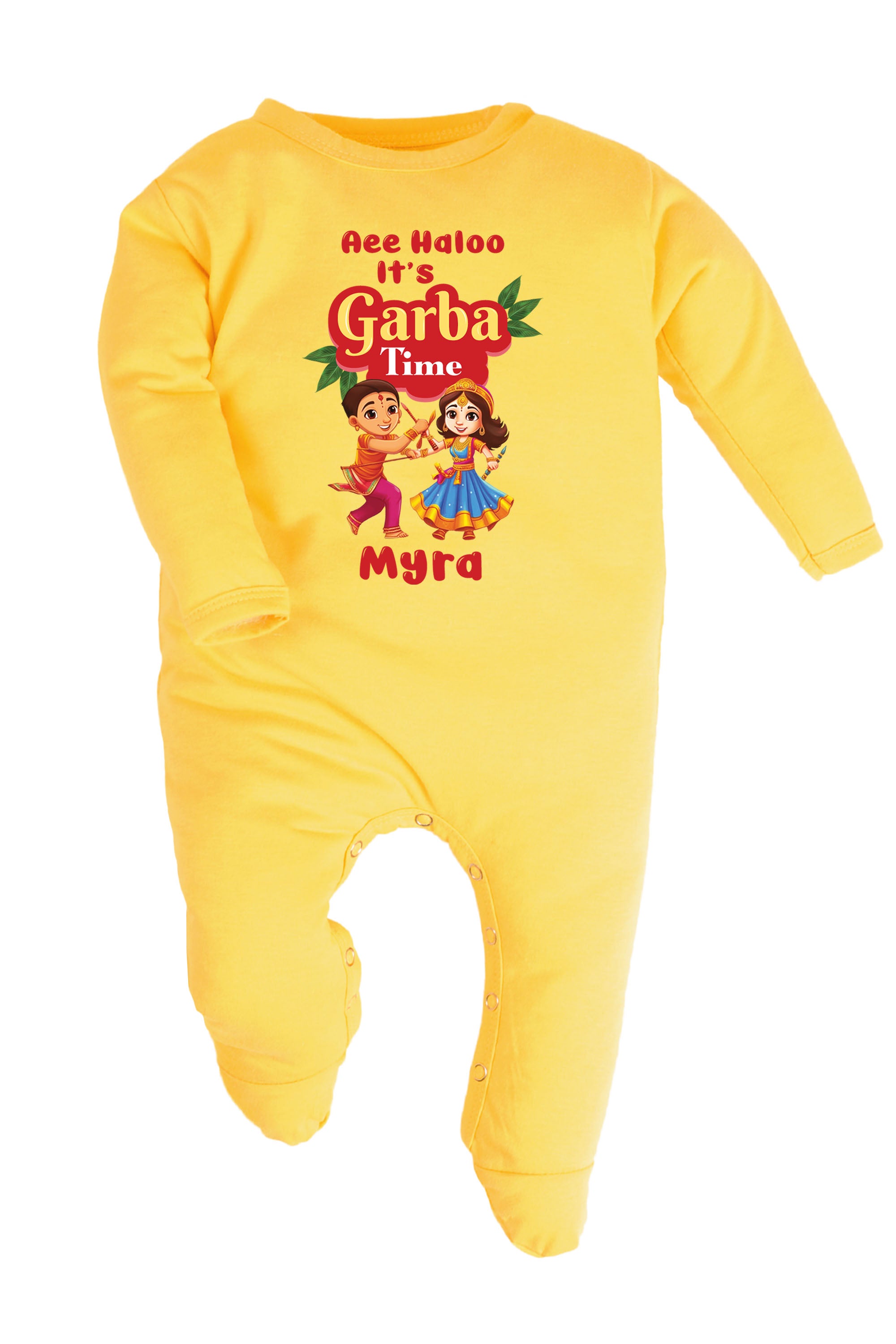 Aee Haloo It's Garba Time Baby Romper | Onesies w/ Custom Name