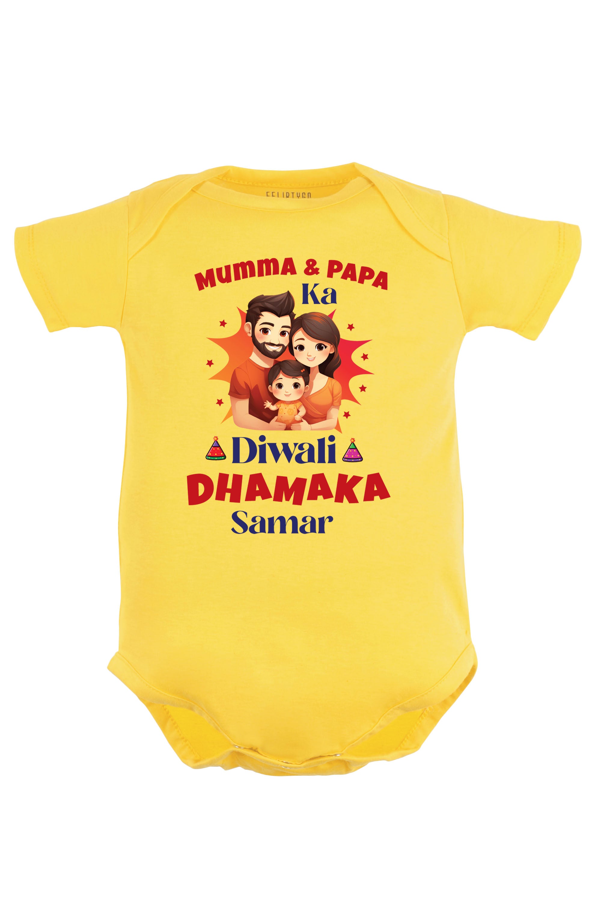 Mumma & Papa Ka Diwali Dhamaka Baby Romper | Onesies w/ Custom Name