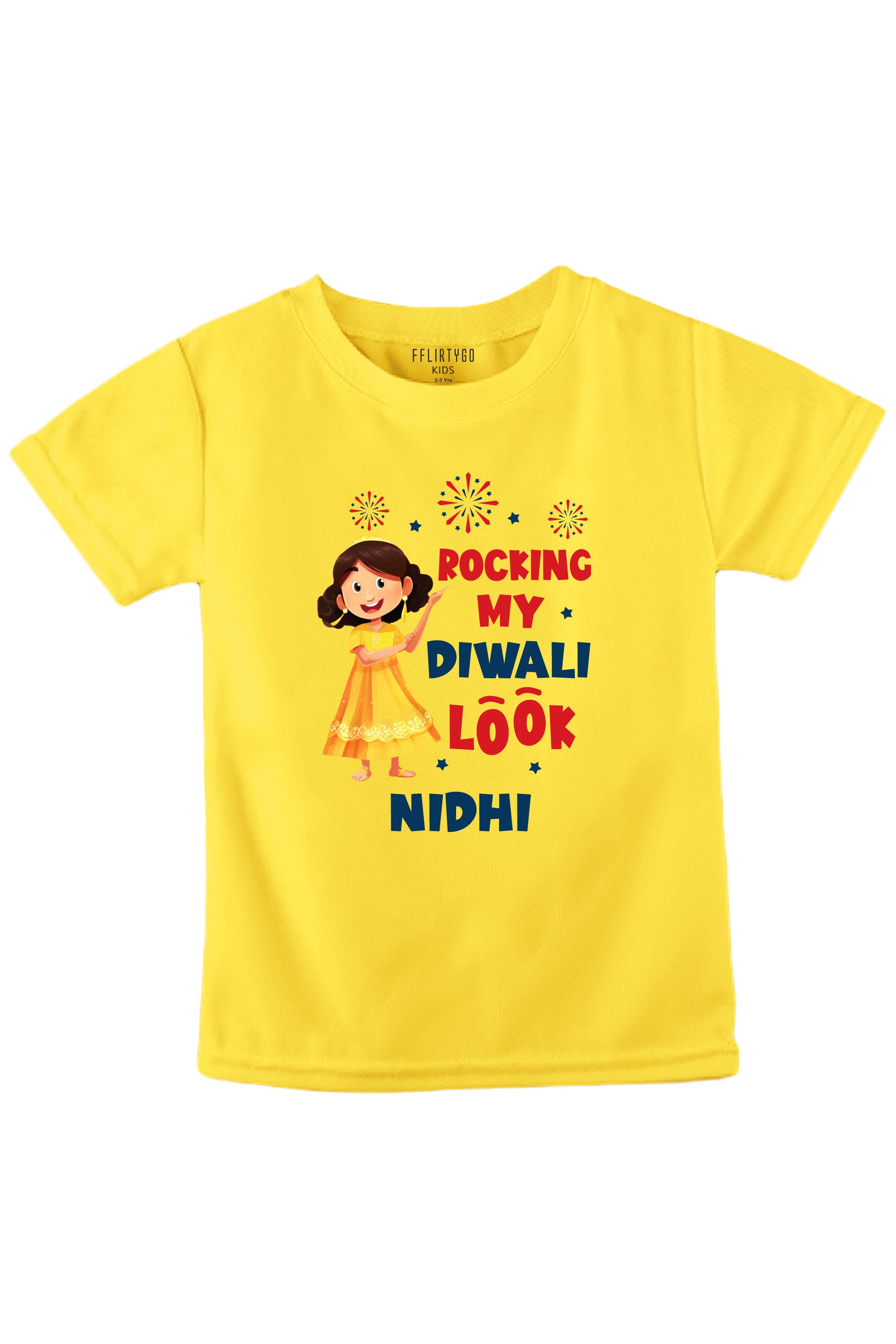 Rocking My Diwali Look Kids T Shirt w/ Custom Name