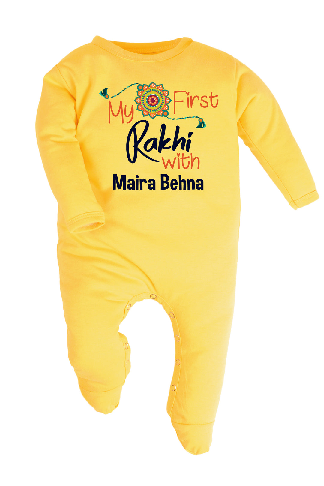 My First Rakhi with Behna Baby Romper | Onesies w/ Custom Name