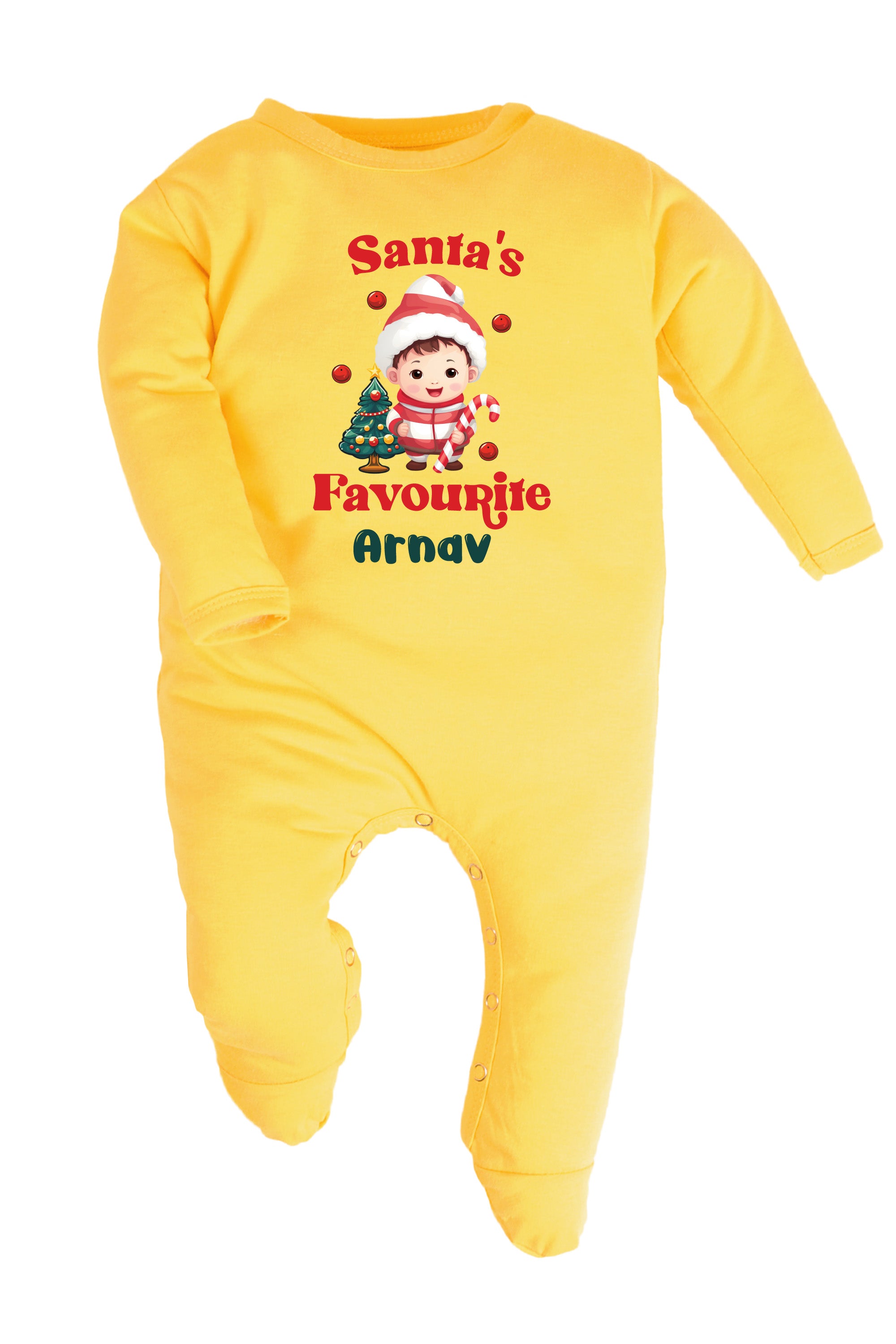 Santa's Favourite Baby Romper | Onesies w/ Custom Name