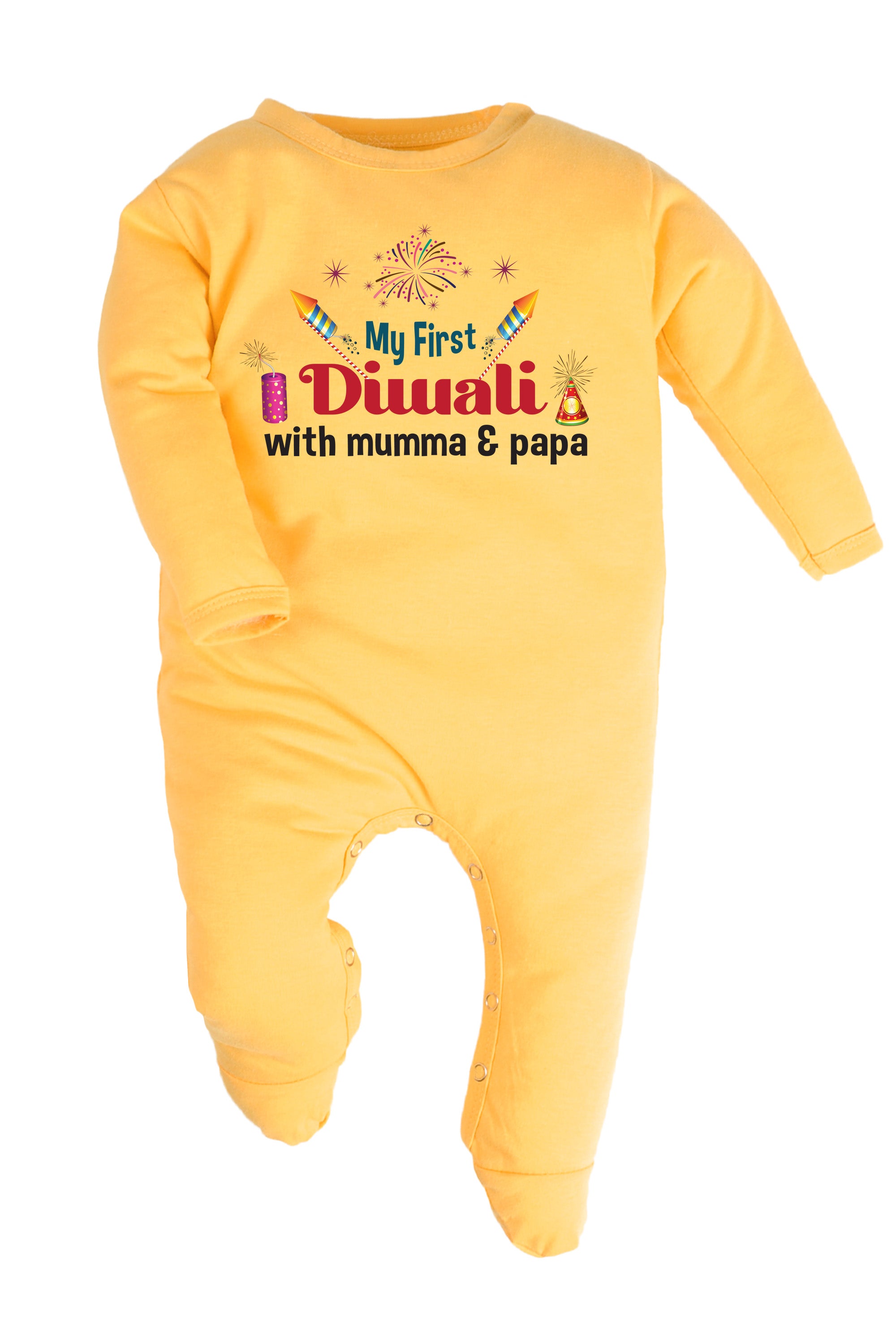 My First Diwali With Mumma & Papa Baby Romper | Onesies