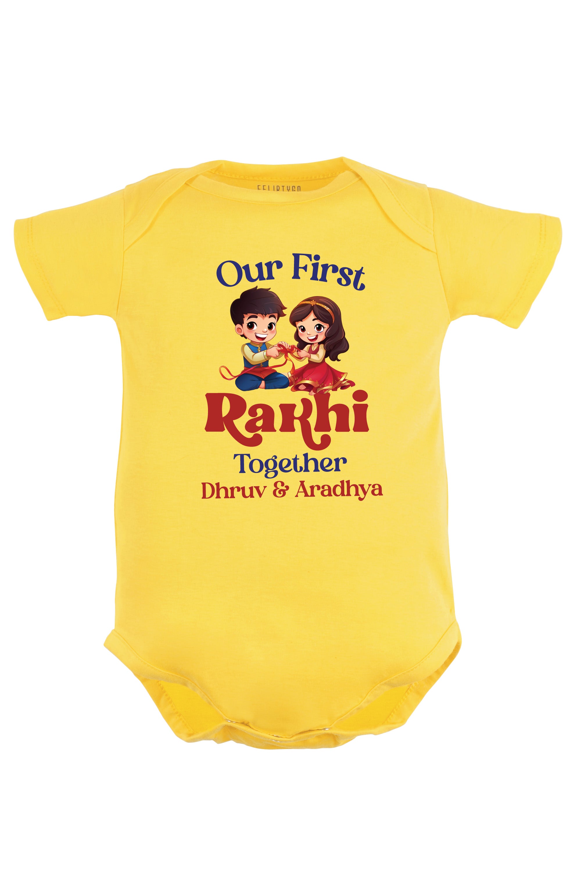 Our First Rakhi Together Baby Romper | Onesies w/ Custom Name