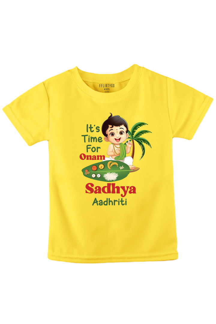 It's Time For Onam Sadhya Kids T Shirt w/ Custom Name