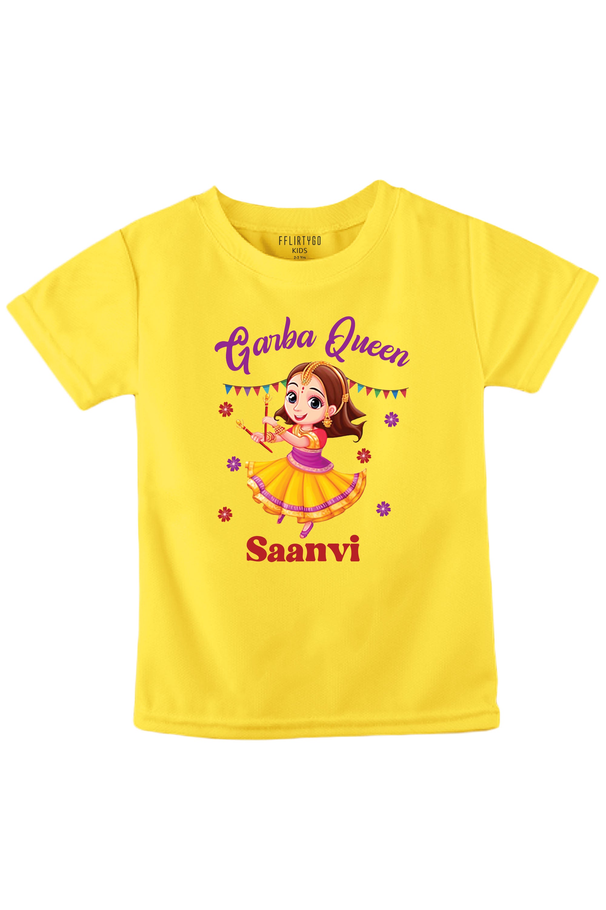 Garba Queen Kids T Shirt w/ Custom Name