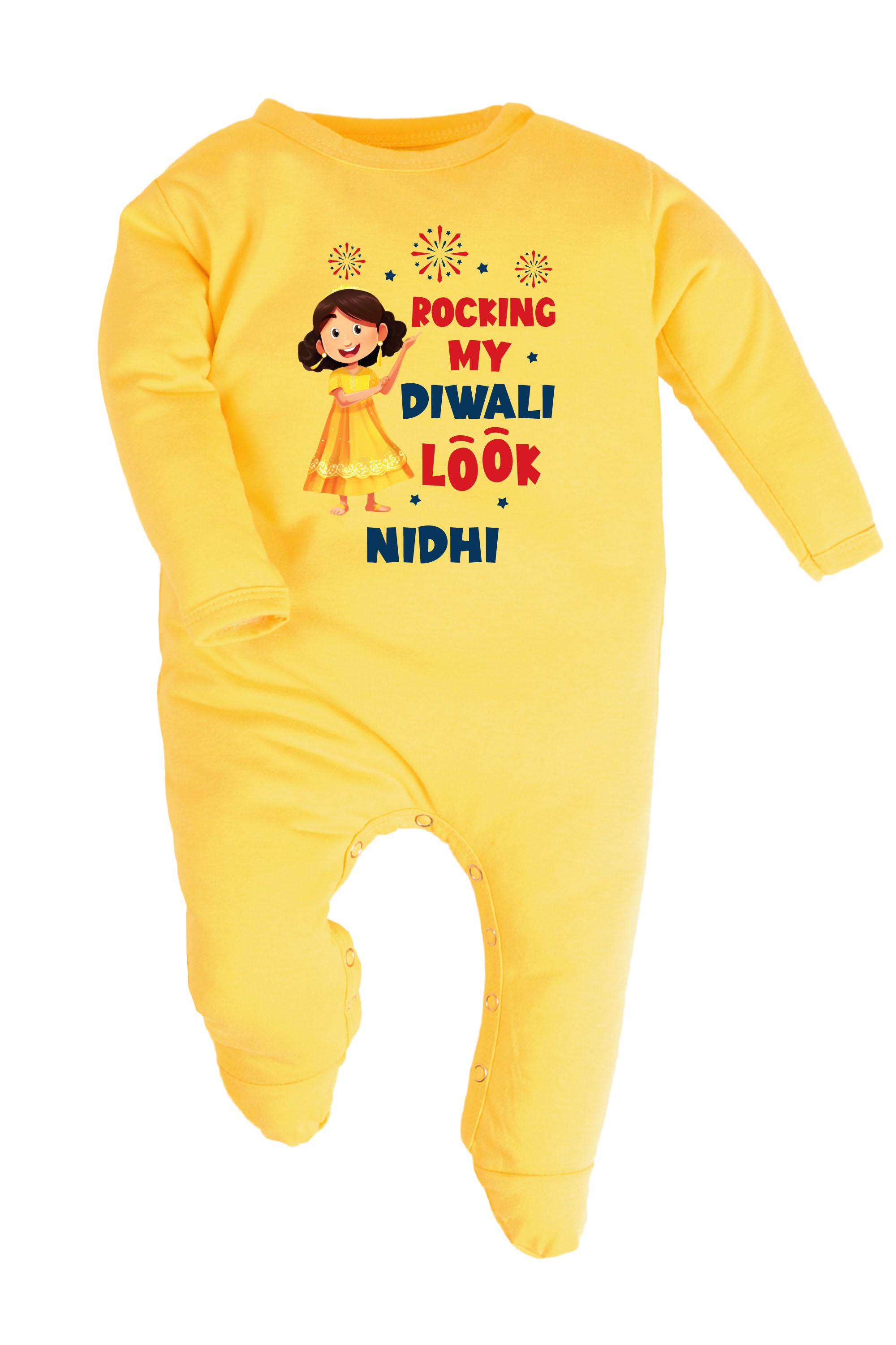 Rocking My Diwali Look Baby Romper | Onesies w/ Custom Name