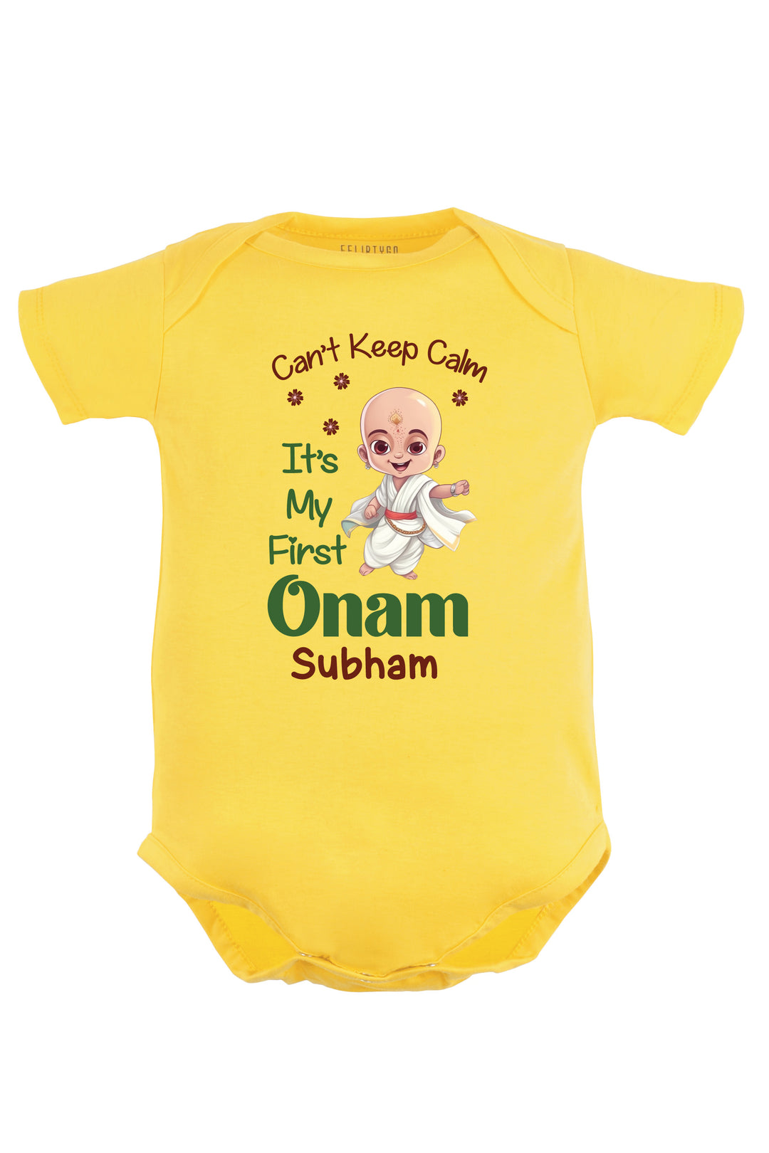 Can't Keep Calm It's My First Onam Baby Romper | Onesies w/ Custom Name