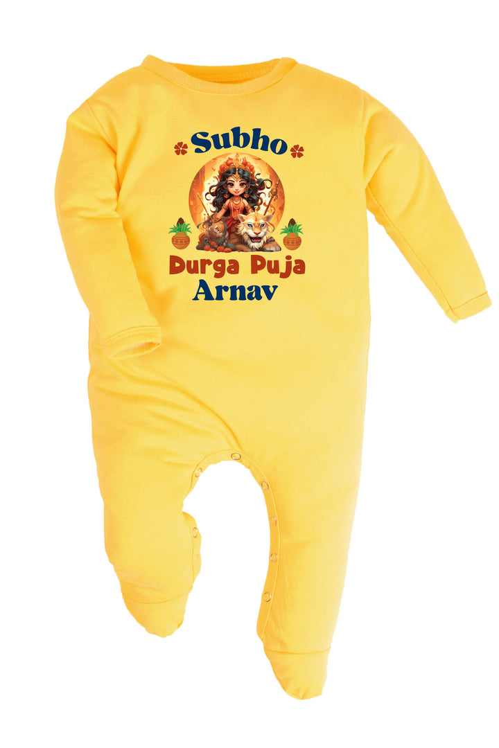 Subho Durga Puja Baby Romper | Onesies w/ Custom Name