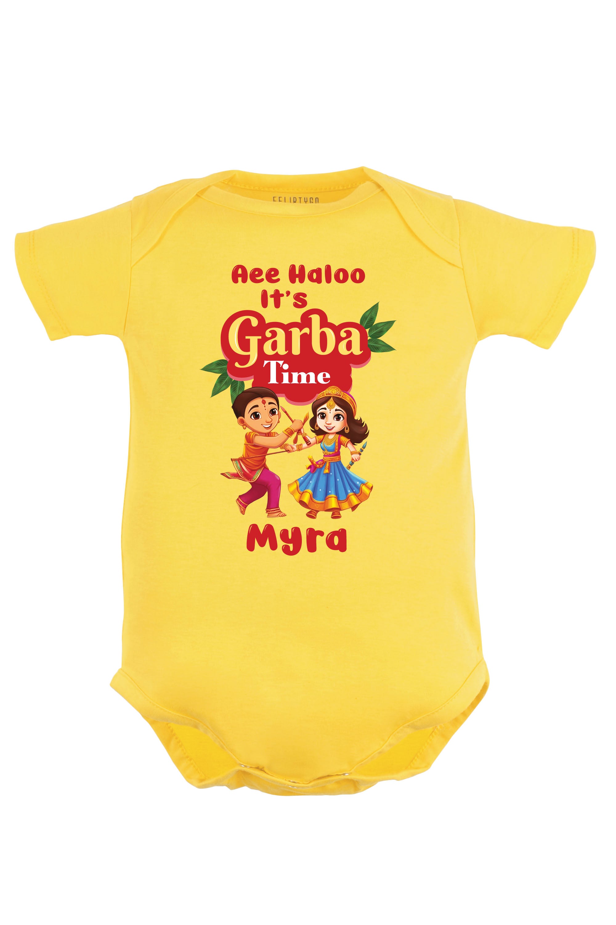 Aee Haloo It's Garba Time Baby Romper | Onesies w/ Custom Name