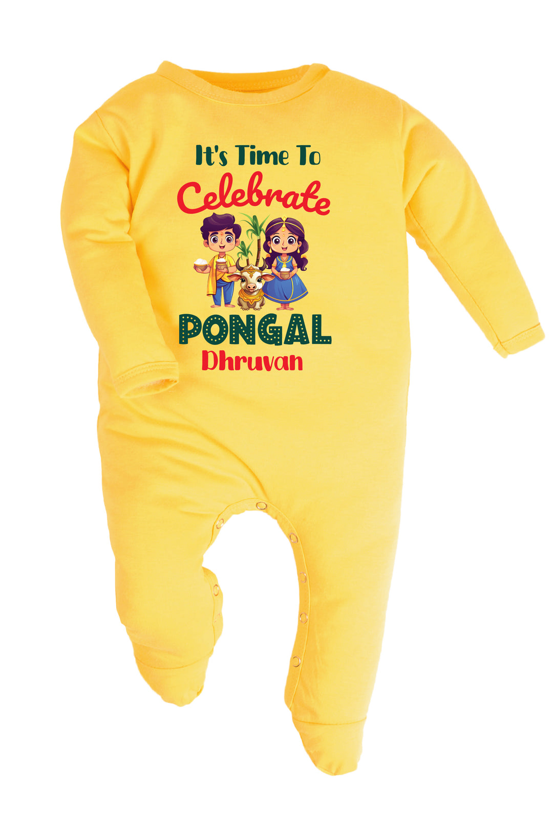 It's Time to Celebrate Pongal Baby Romper | Onesies w/ Custom Name