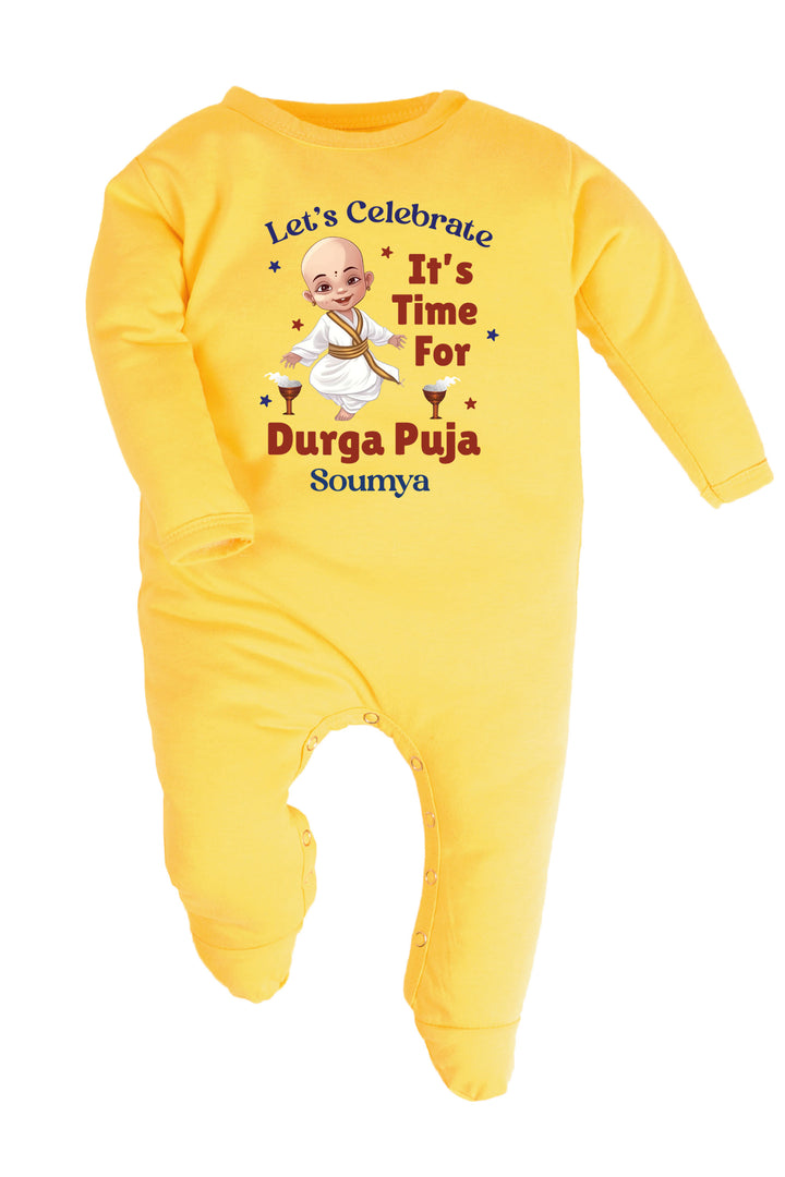 Let's Celebrate It's Time For Durga Puja Baby Romper | Onesies w/ Custom Name