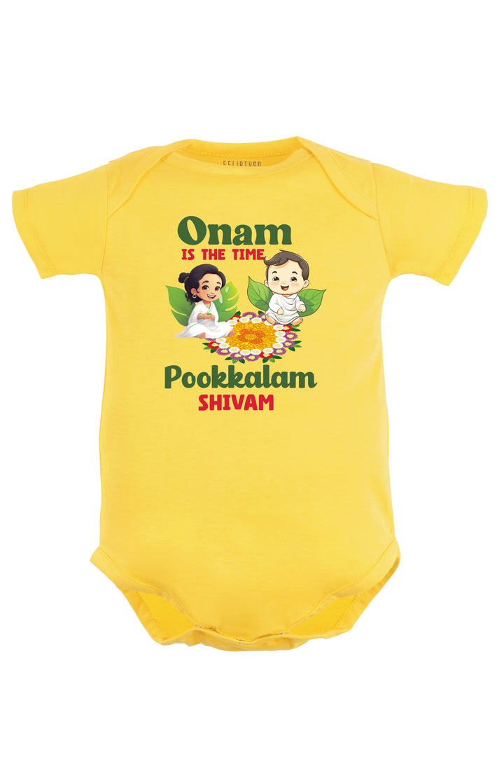 Onam Is The Time Pookkalam Baby Romper | Onesies w/ Custom Name