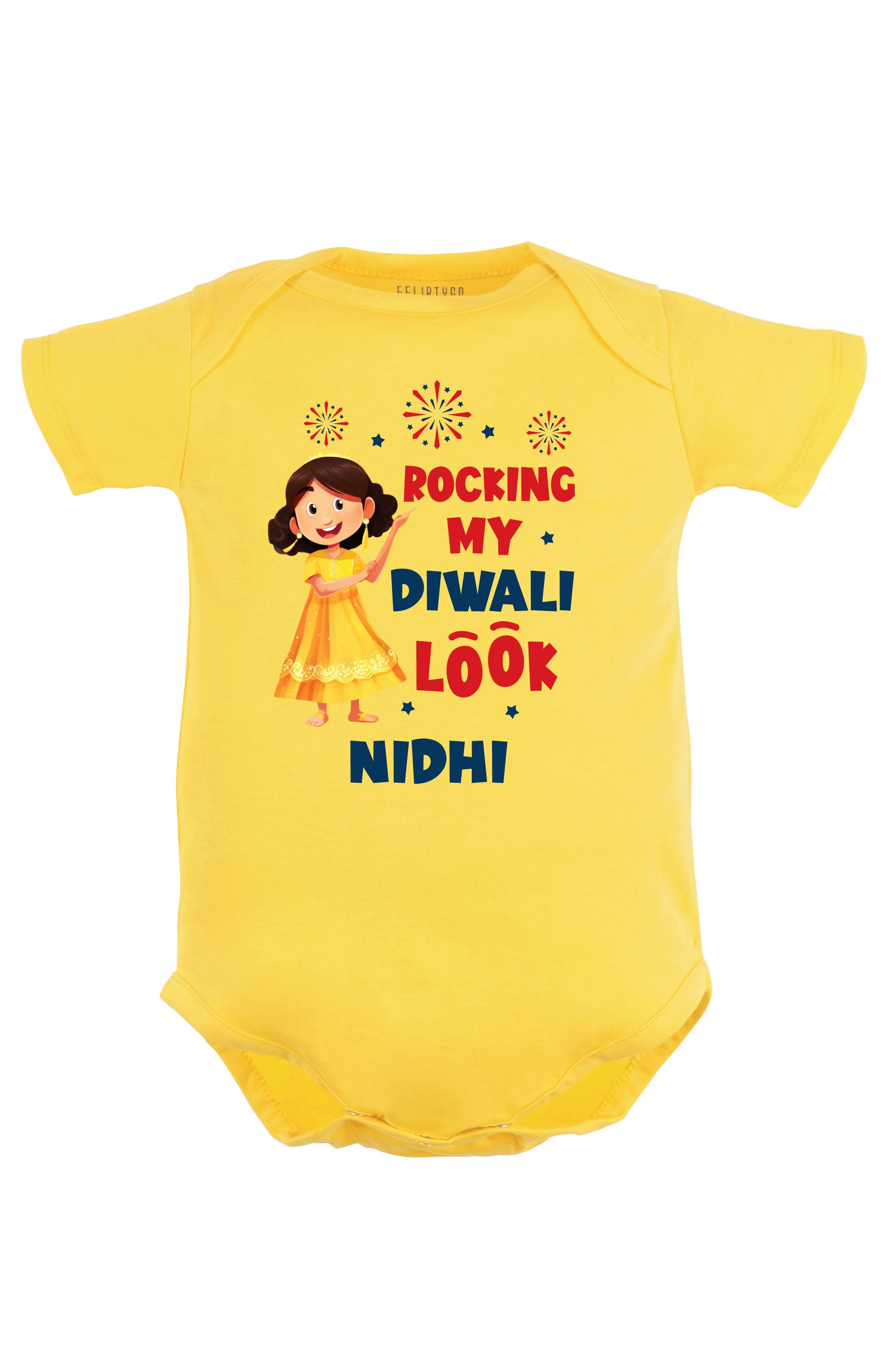 Rocking My Diwali Look Baby Romper | Onesies w/ Custom Name