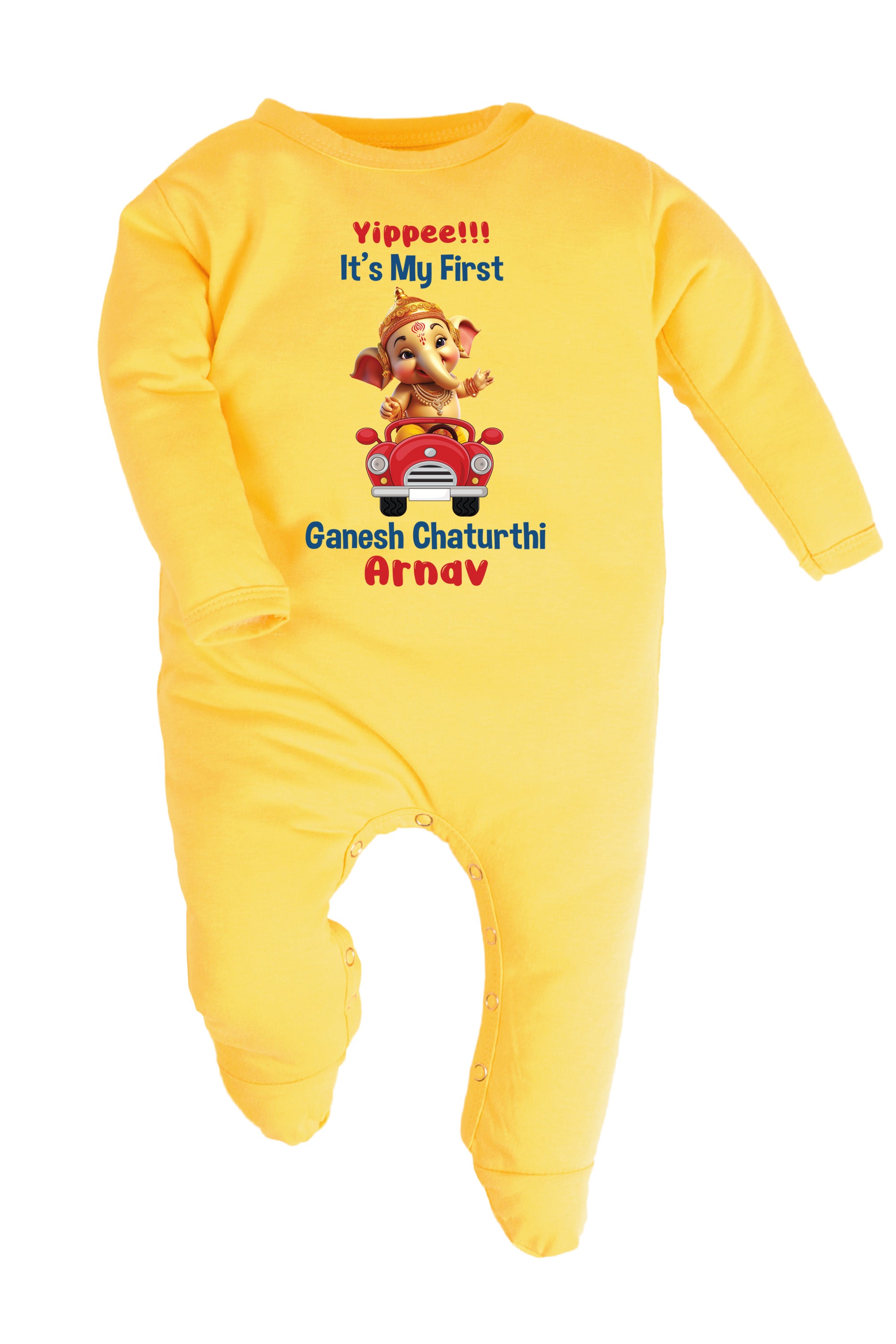 Yippee it's My First Ganesh Chaturthi Baby Romper | Onesies w/ Custom Name