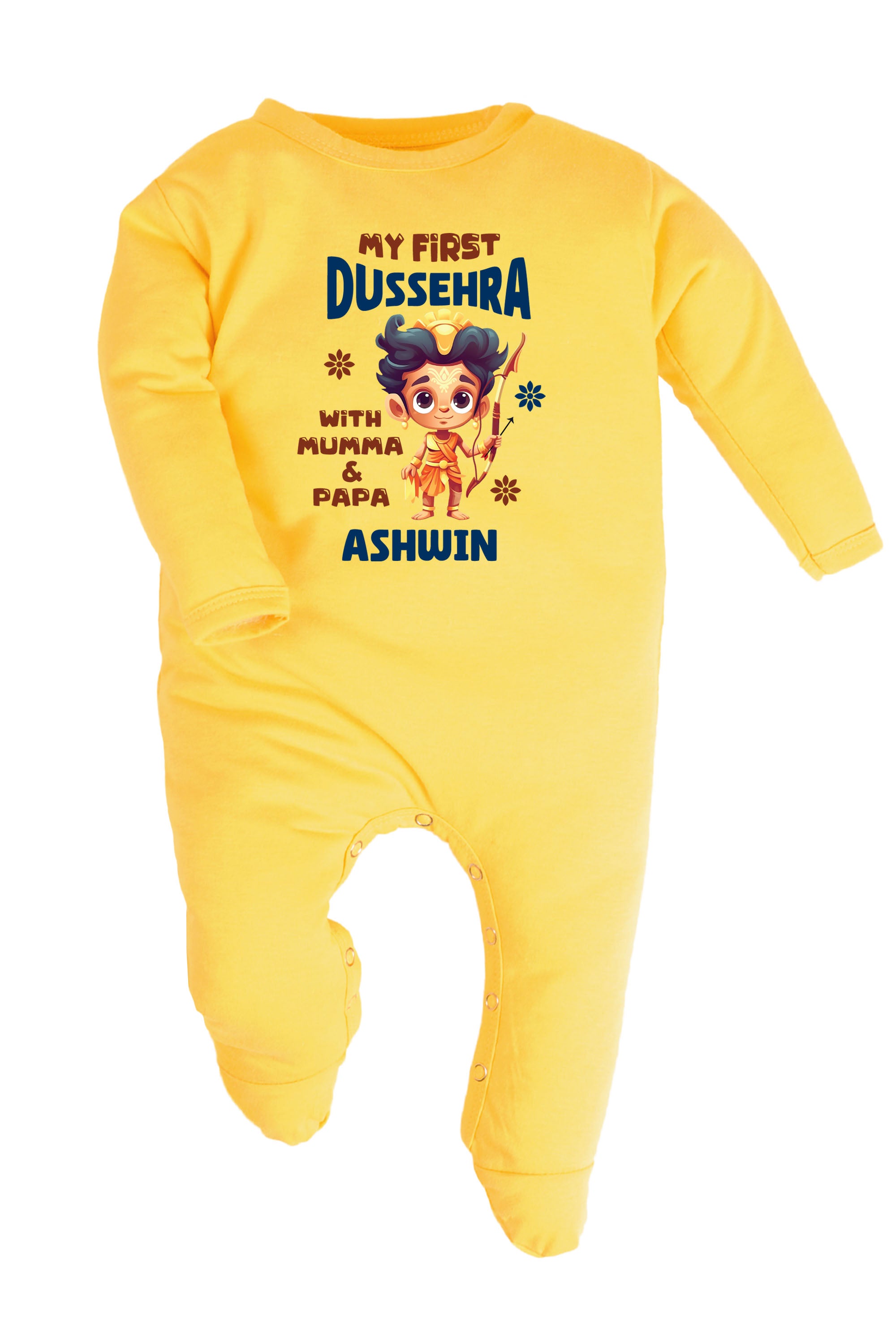 My First Dussehra With Mumma & Papa Baby Romper | Onesies w/ Custom Name